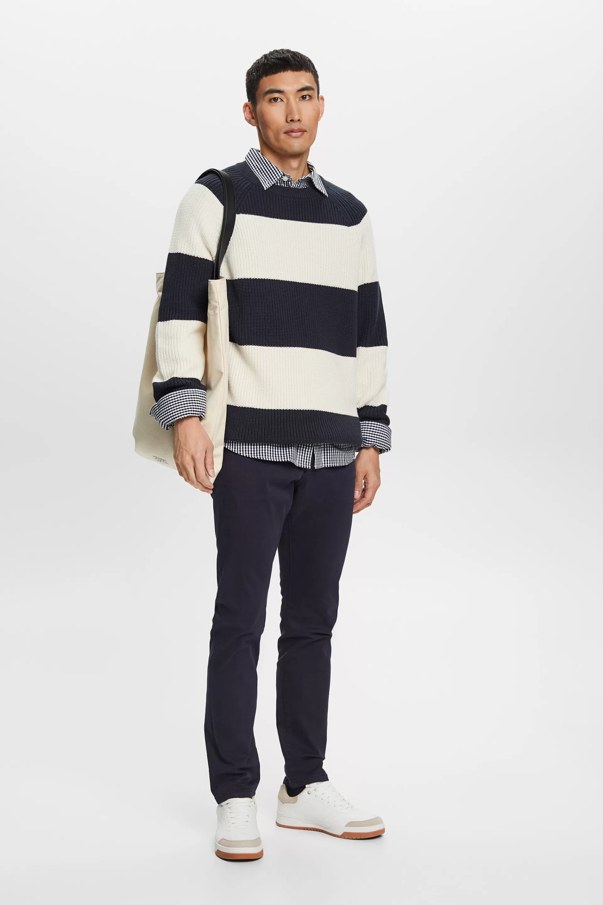 Gestreifter Rundhals-Pullover-ESPRIT Flash Sale