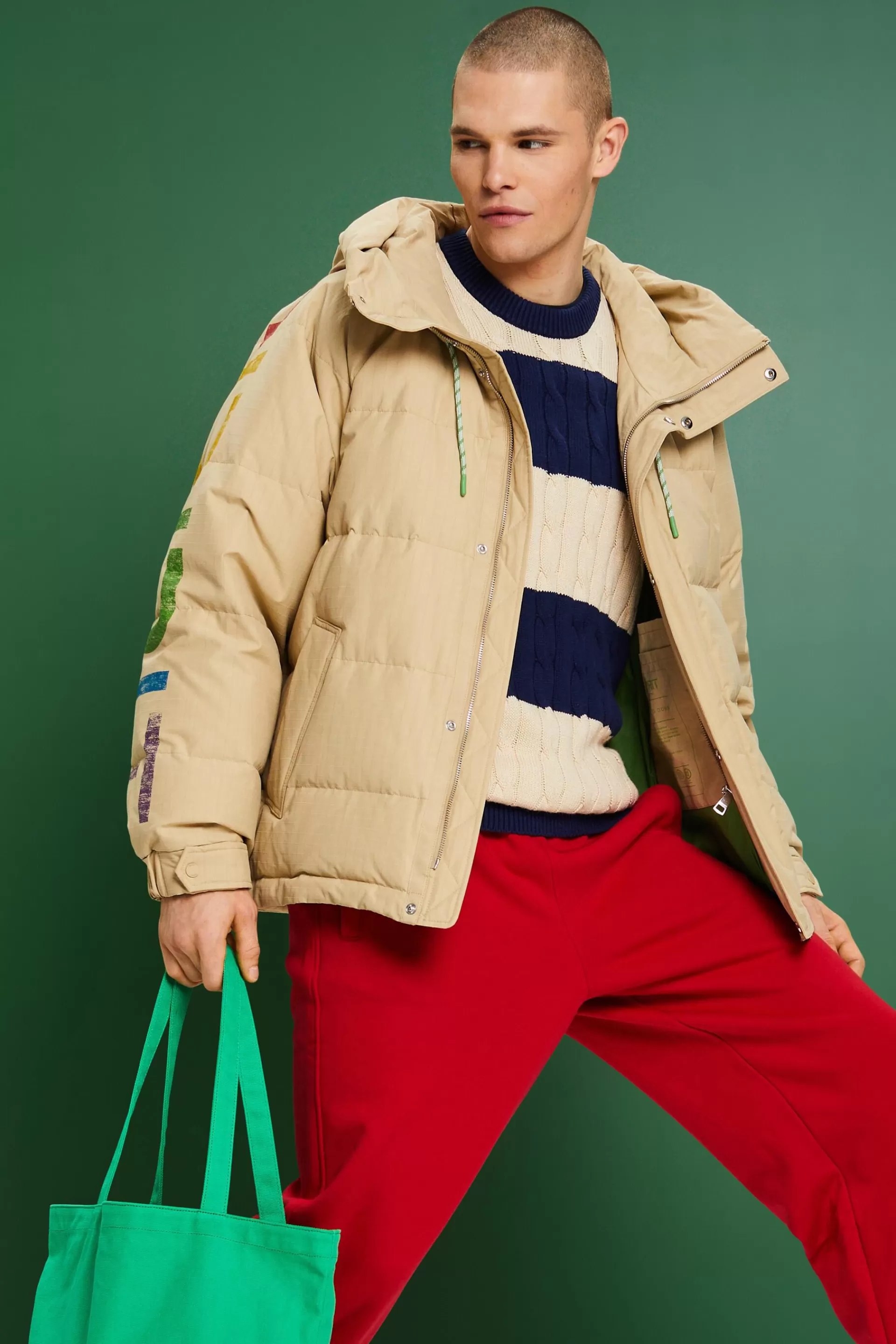 Gestreifter Zopfstrickpullover-ESPRIT Discount