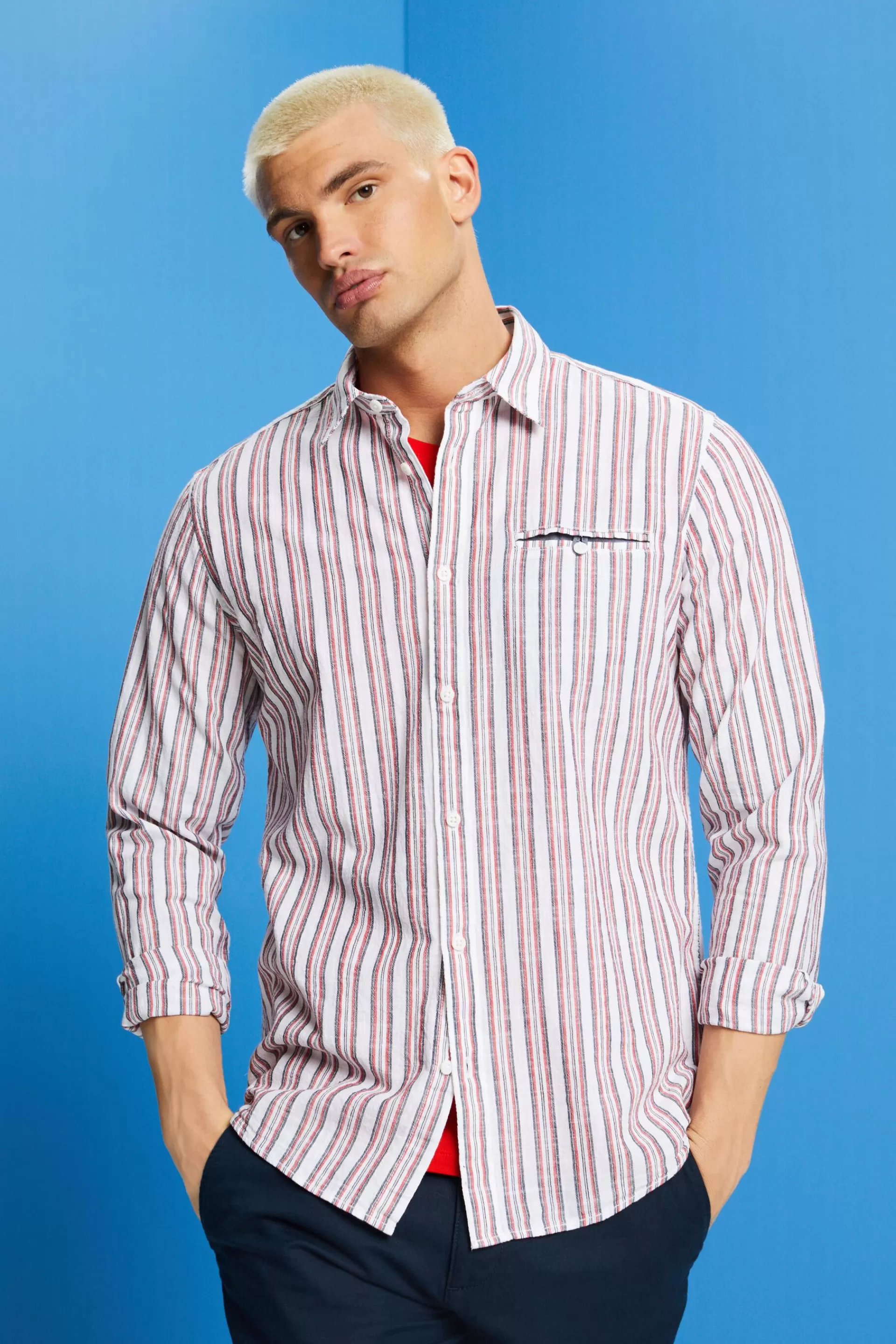 Gestreiftes Baumwollhemd-ESPRIT Fashion