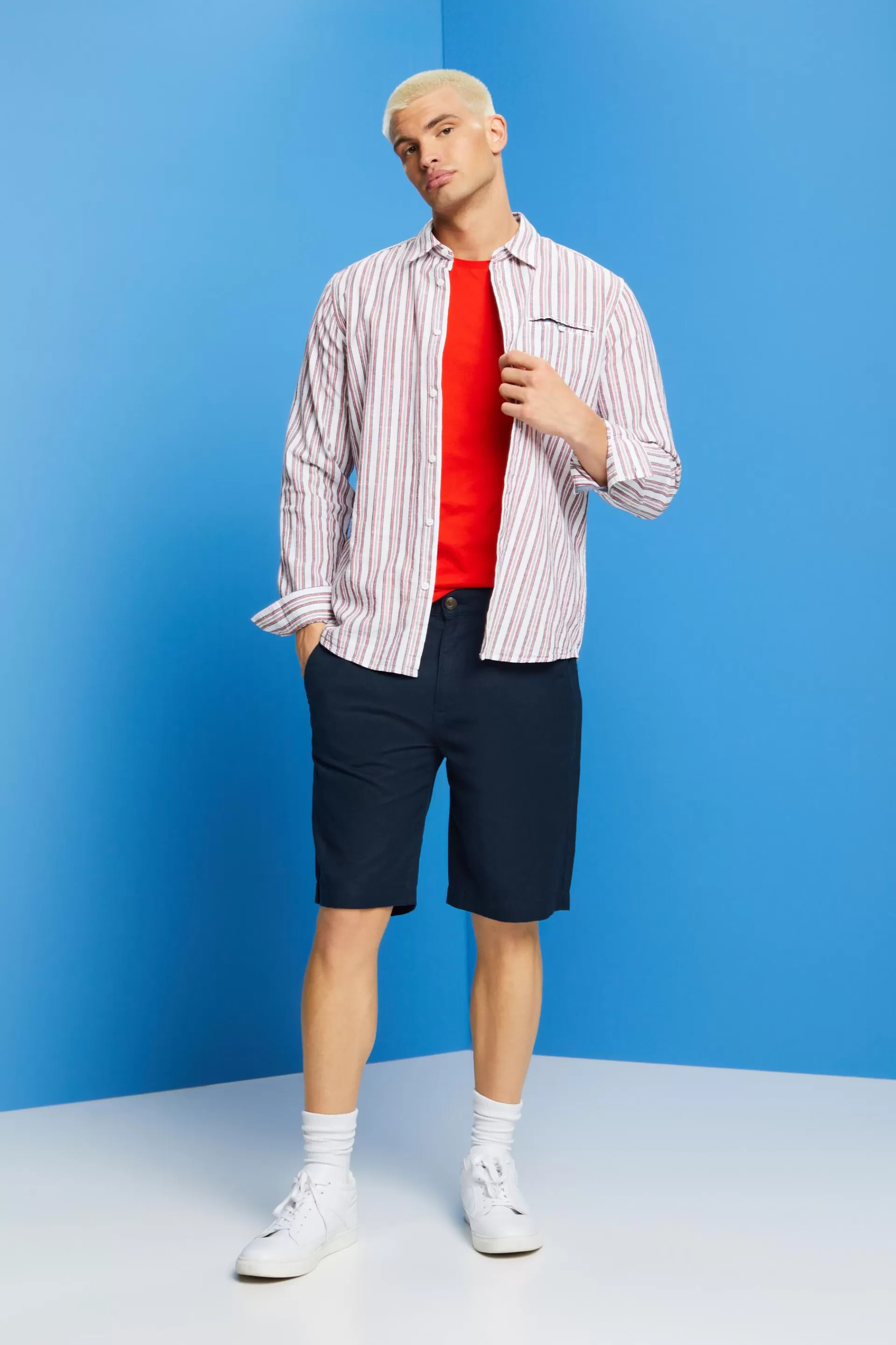 Gestreiftes Baumwollhemd-ESPRIT Fashion