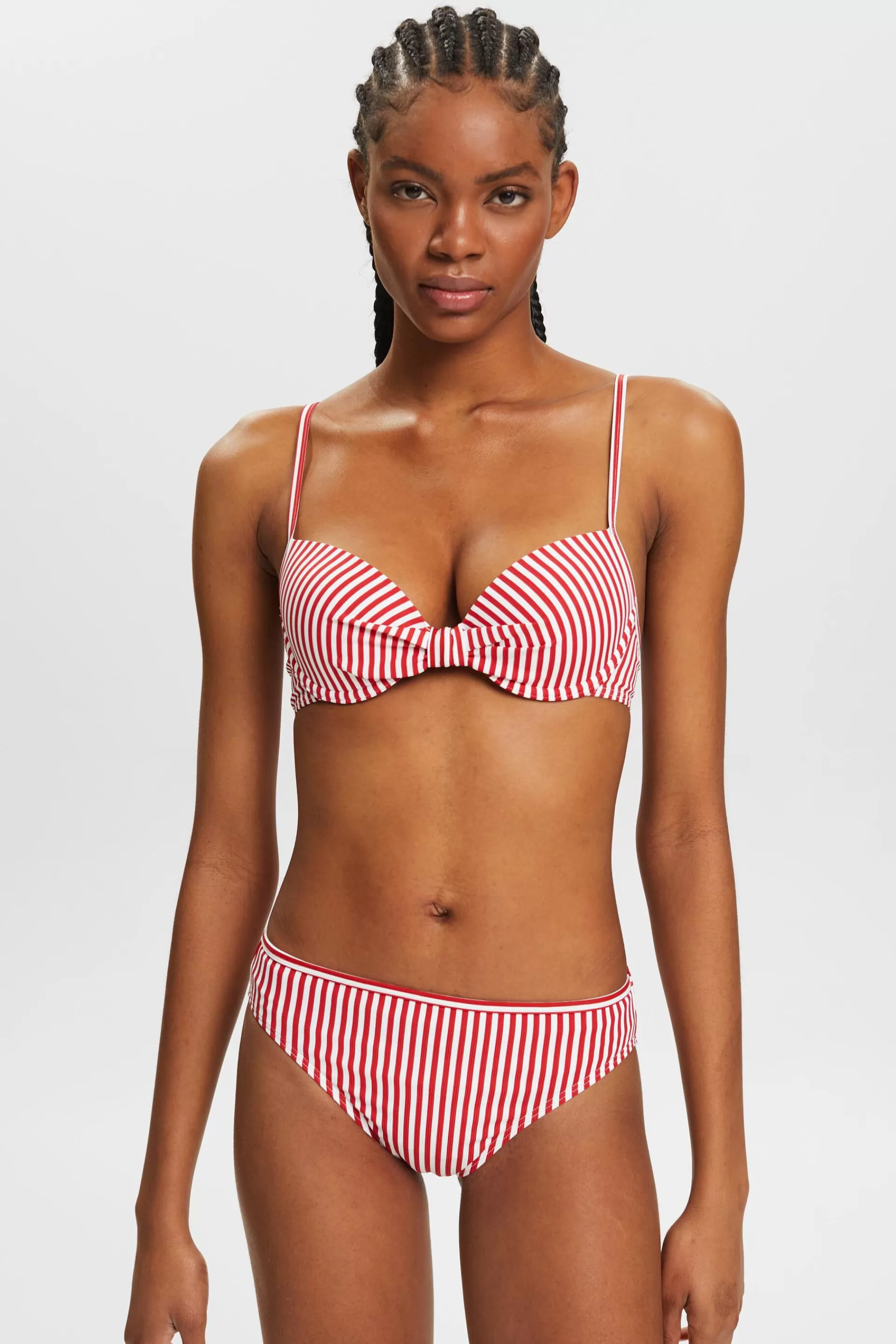 Gestreiftes Bikinitop mit wattierten Bügel-Cups-ESPRIT Online
