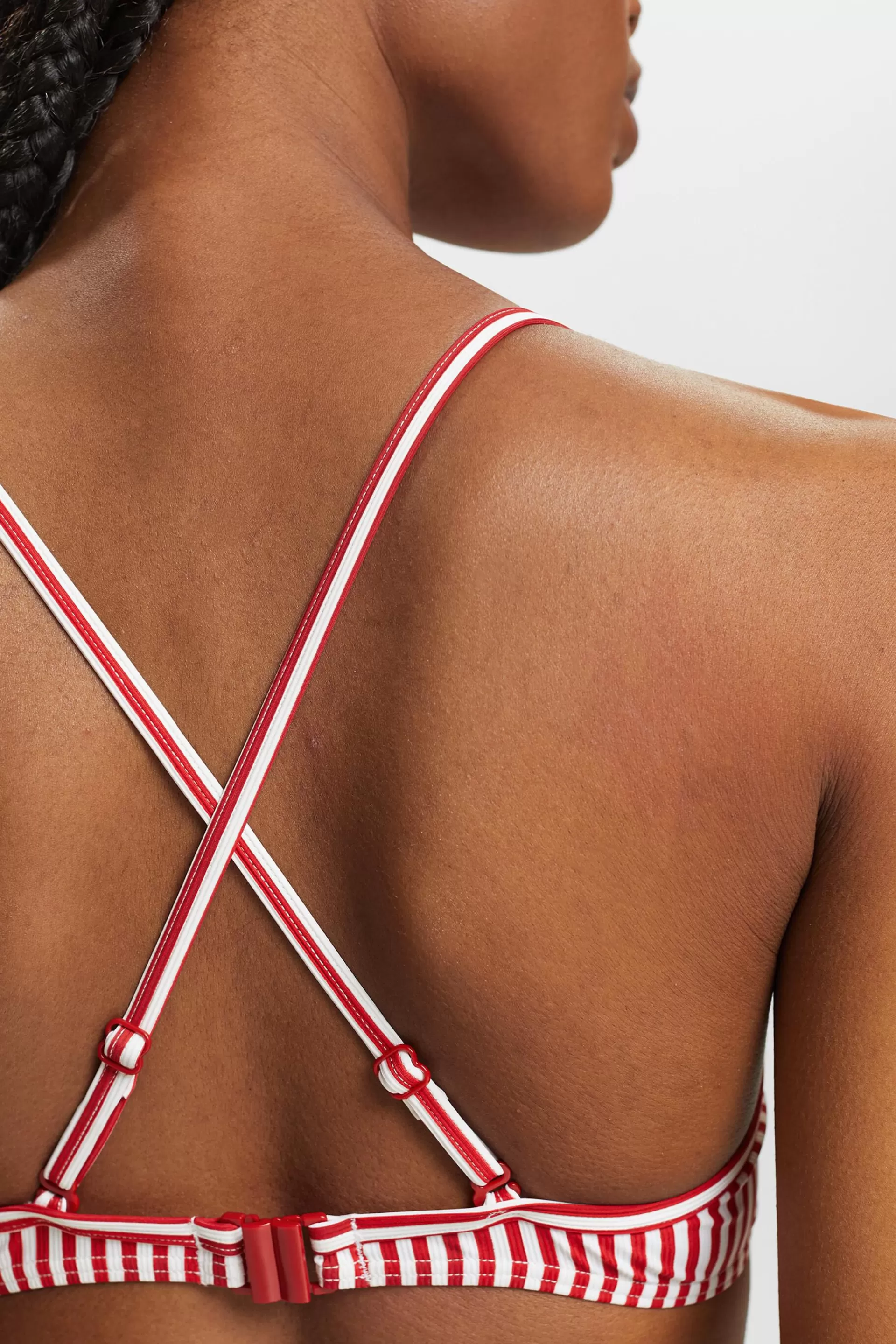 Gestreiftes Bikinitop mit wattierten Bügel-Cups-ESPRIT Online