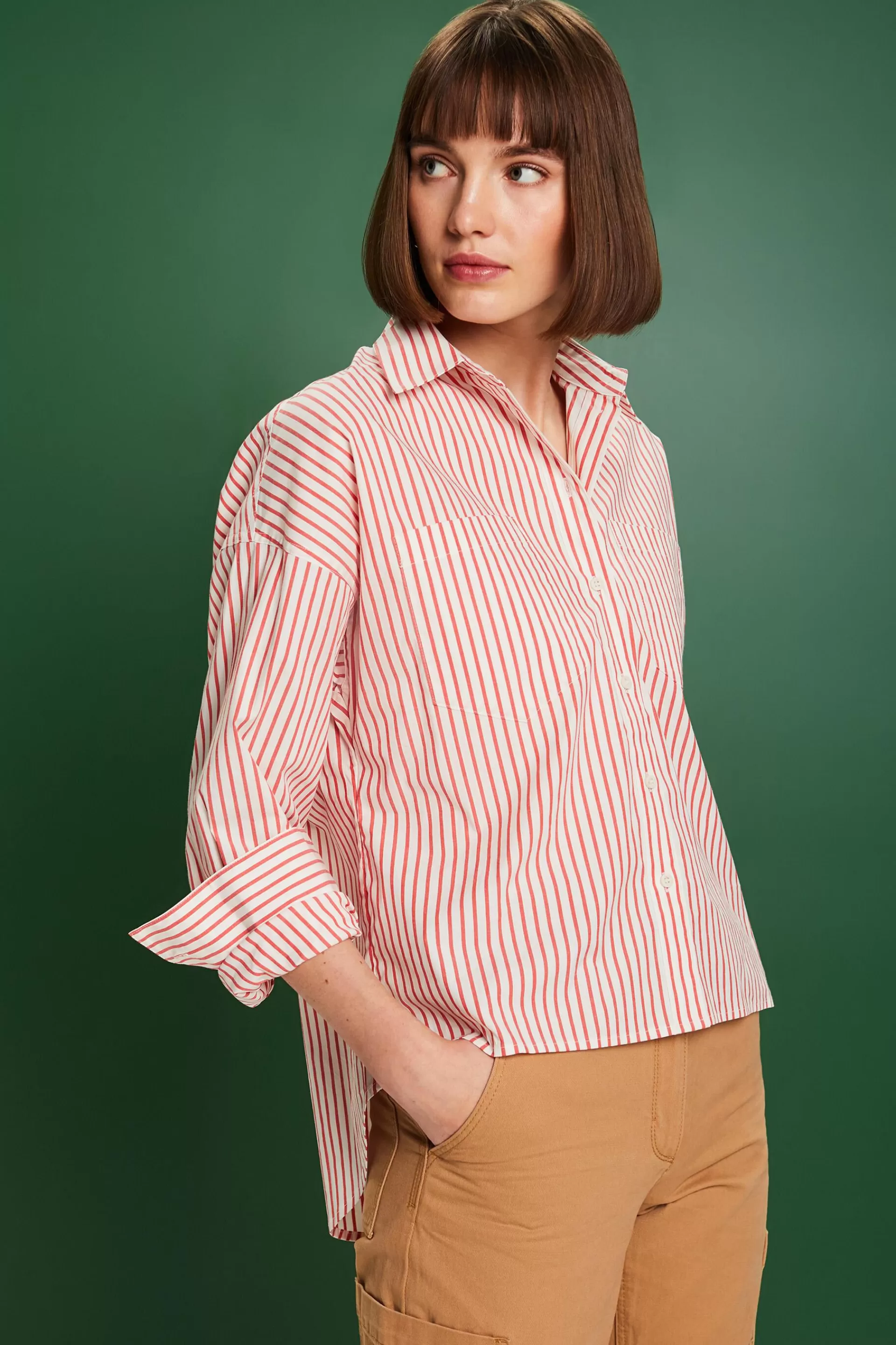 Gestreiftes Button-Down-Hemd-ESPRIT Clearance