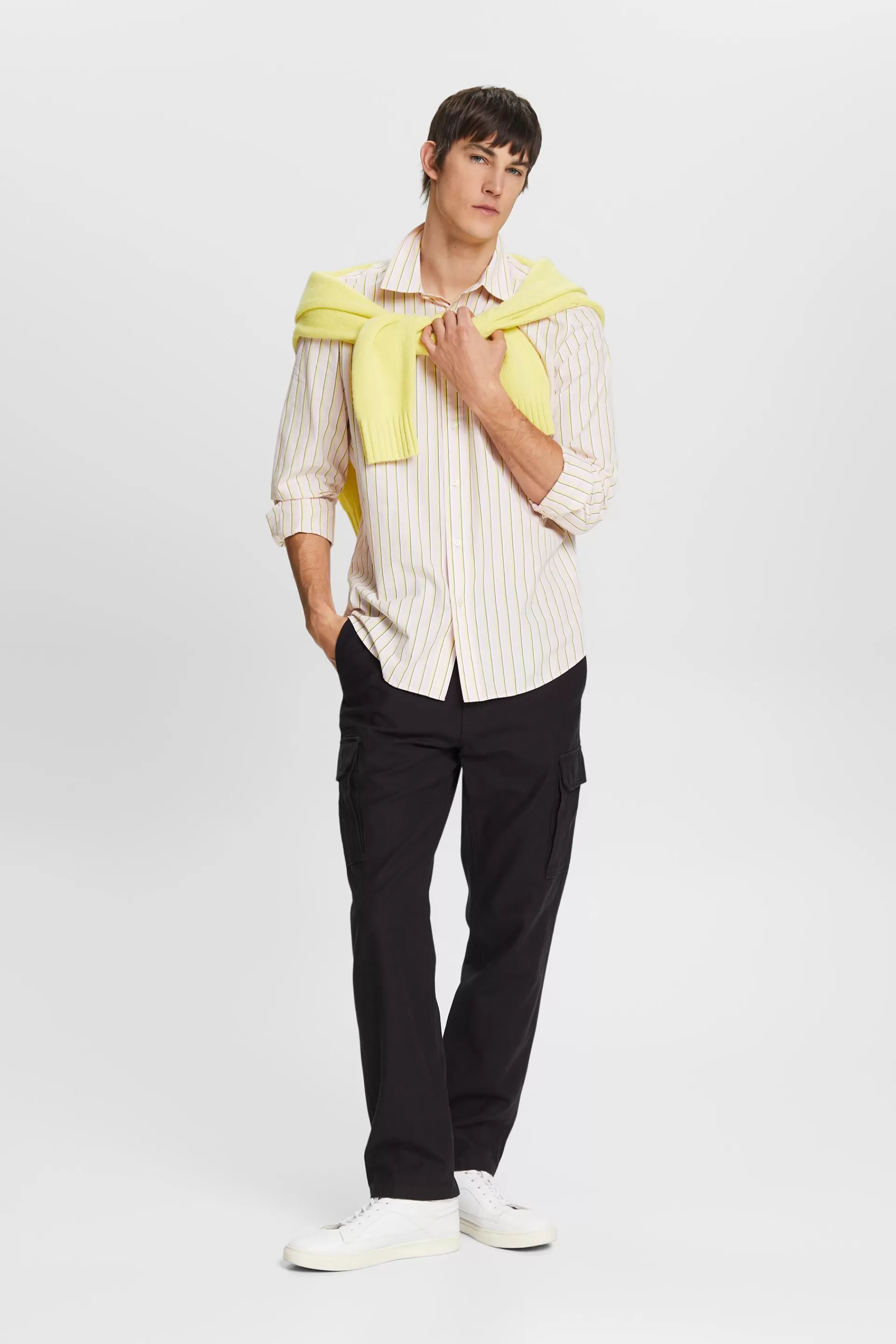 Gestreiftes Button-Down-Hemd aus Baumwolle-ESPRIT Store