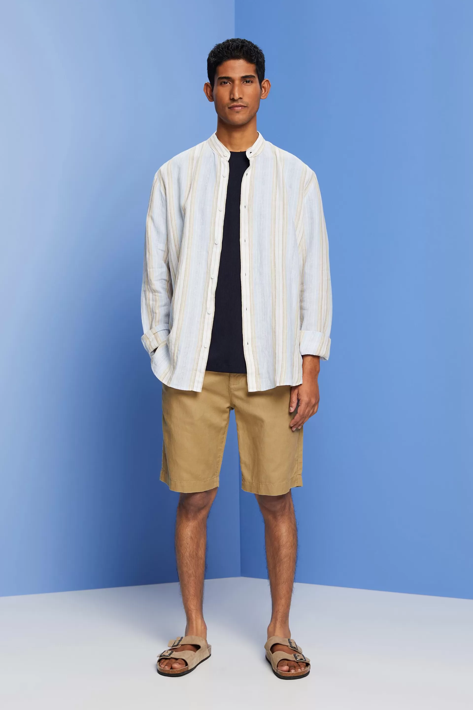 Gestreiftes Hemd, 100 % Leinen-ESPRIT Hot