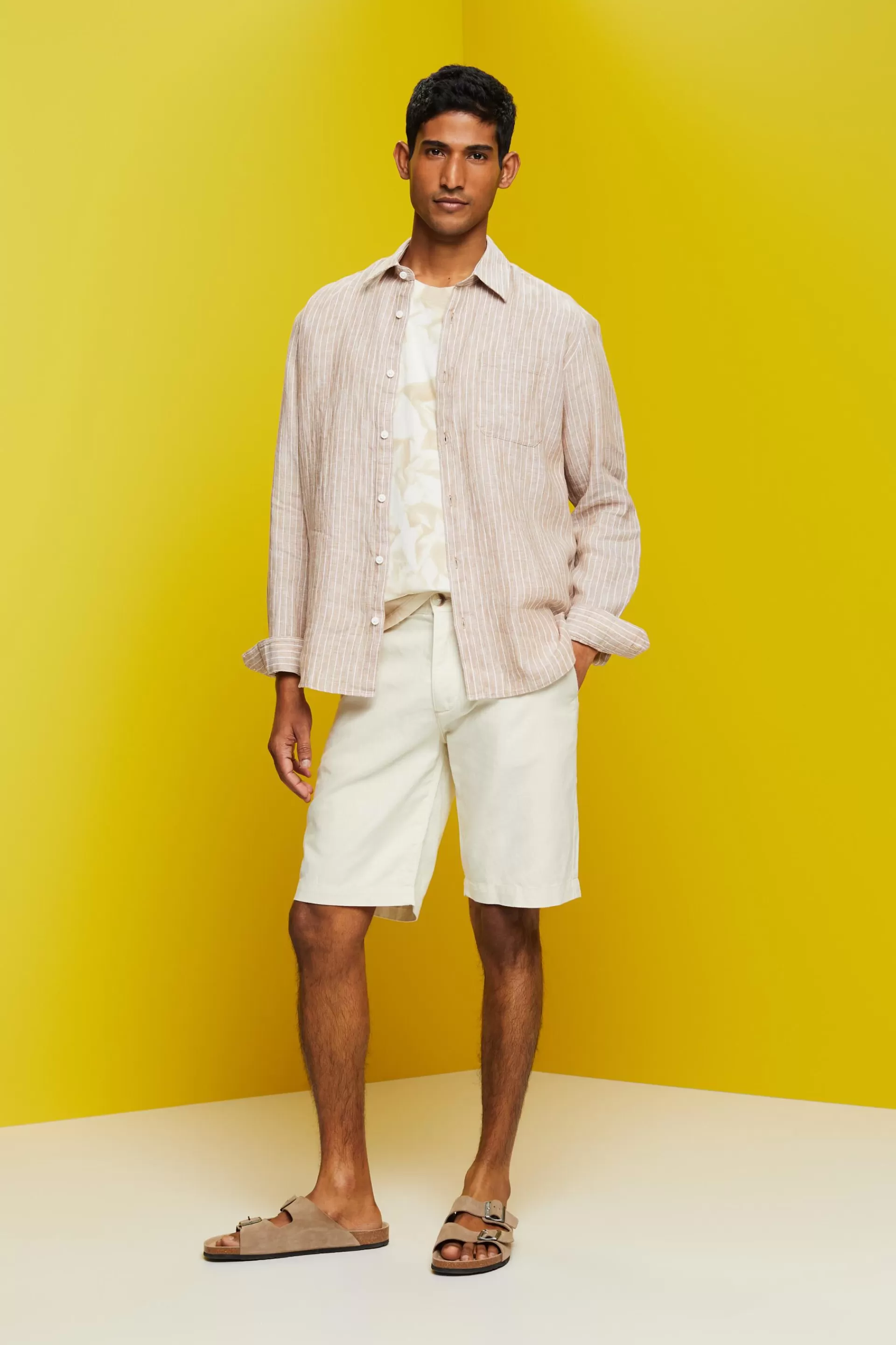 Gestreiftes Hemd, 100 % Leinen-ESPRIT Flash Sale