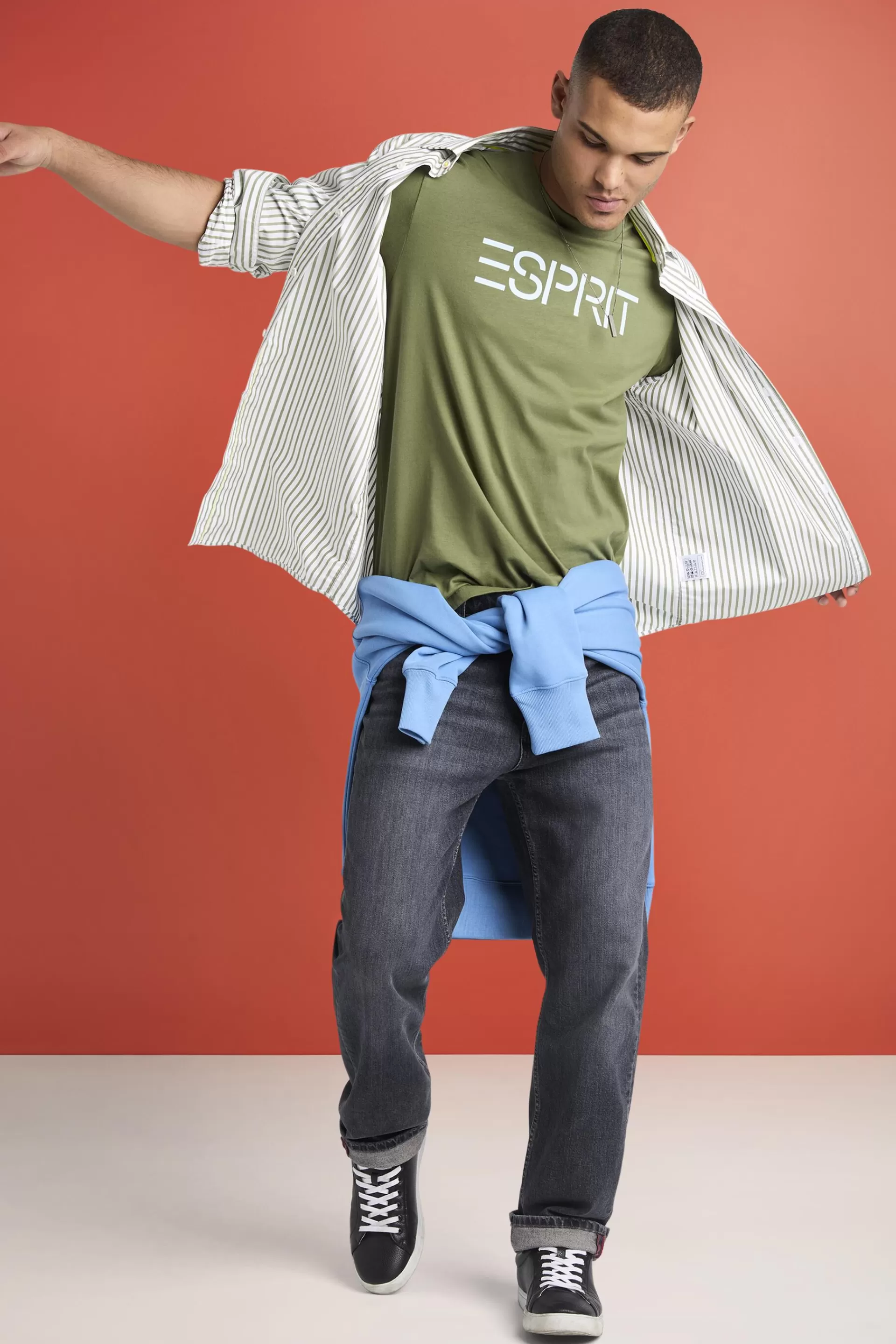 Gestreiftes Hemd aus Baumwoll-Popeline-ESPRIT Shop