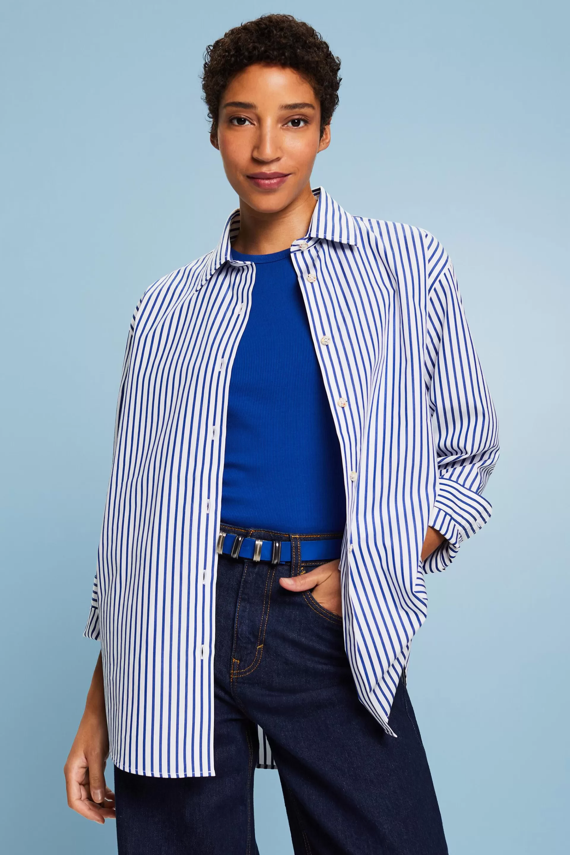 Gestreiftes Hemd aus Popeline-ESPRIT Best Sale
