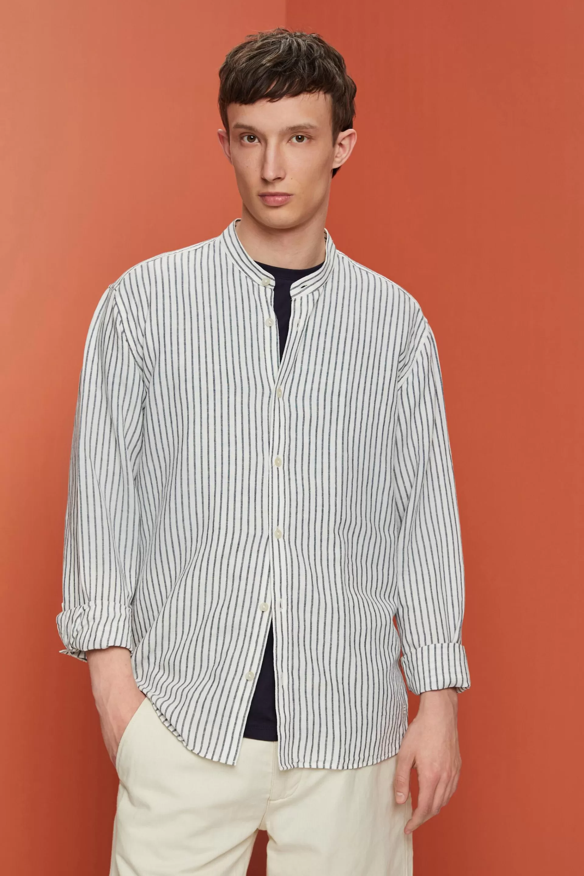 Gestreiftes Hemd, Leinenmix-ESPRIT Best Sale