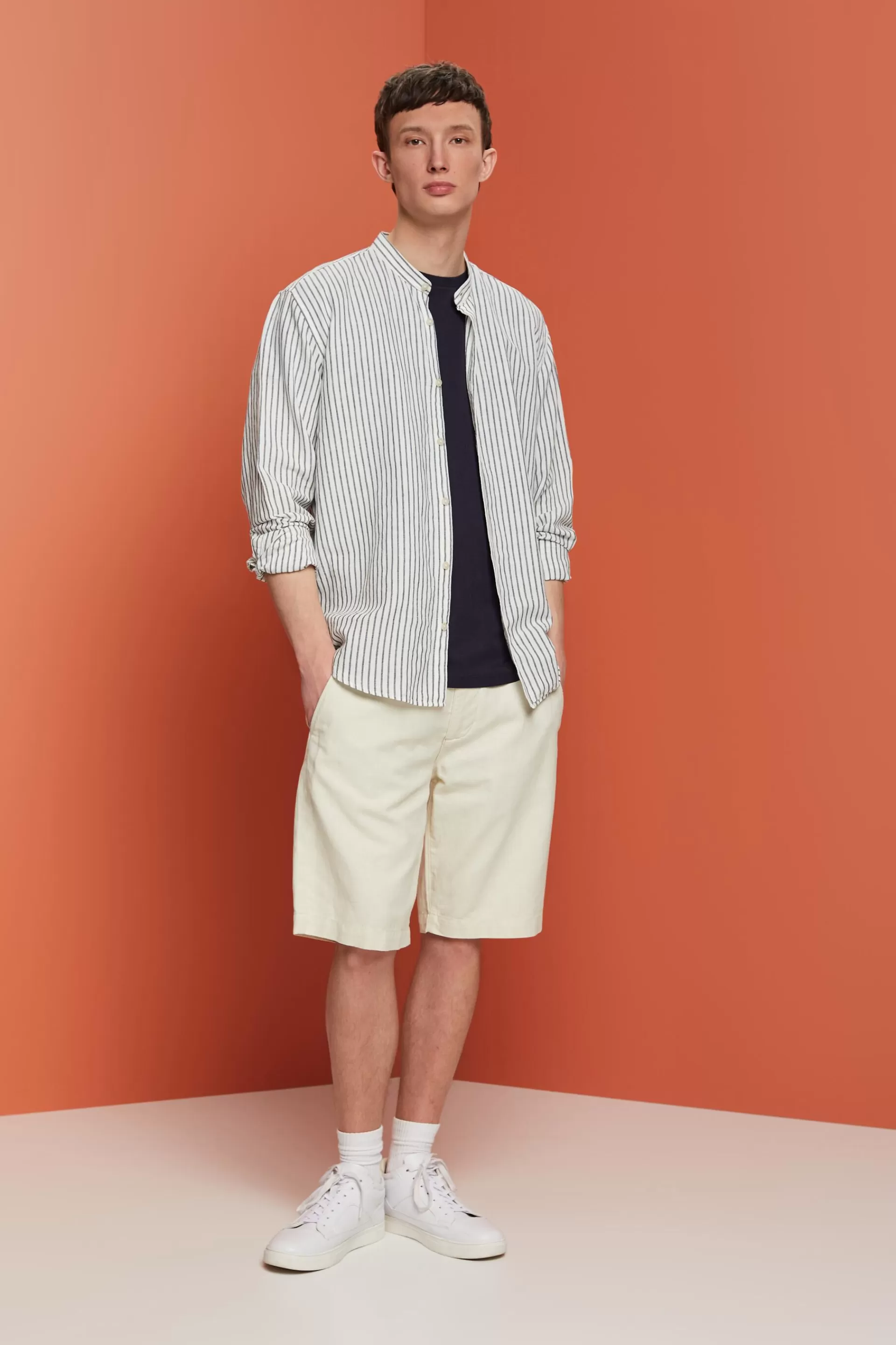 Gestreiftes Hemd, Leinenmix-ESPRIT Best Sale