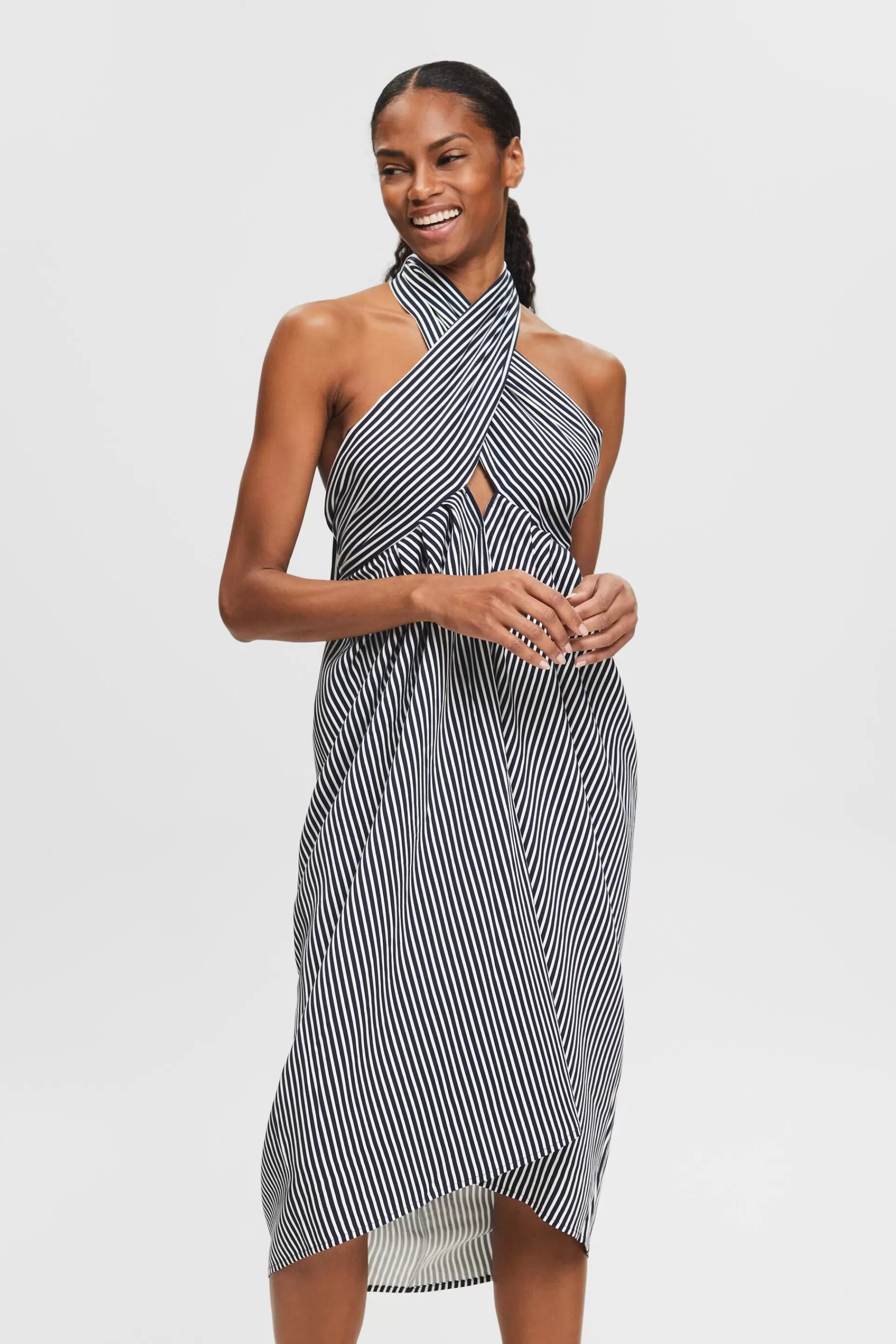 Gestreiftes Kleid im Sarong-Stil-ESPRIT Outlet