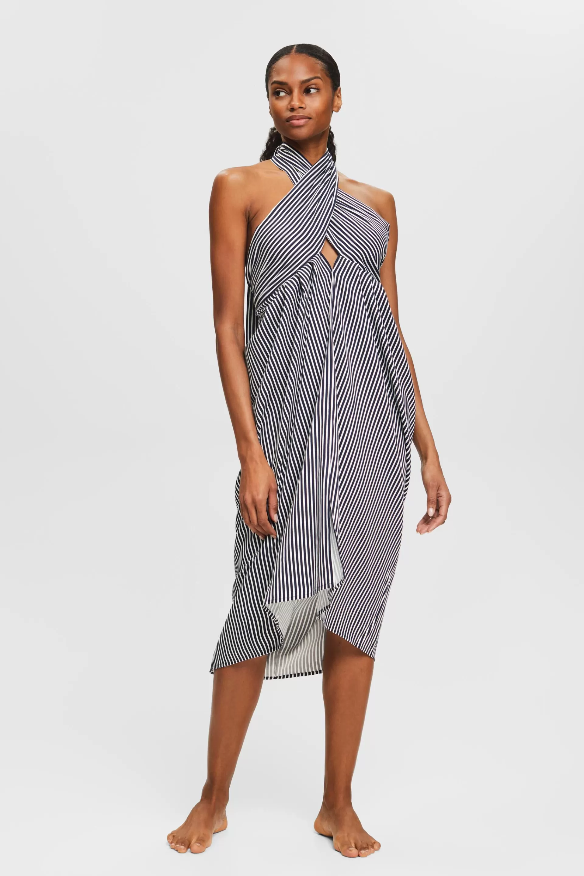 Gestreiftes Kleid im Sarong-Stil-ESPRIT Outlet