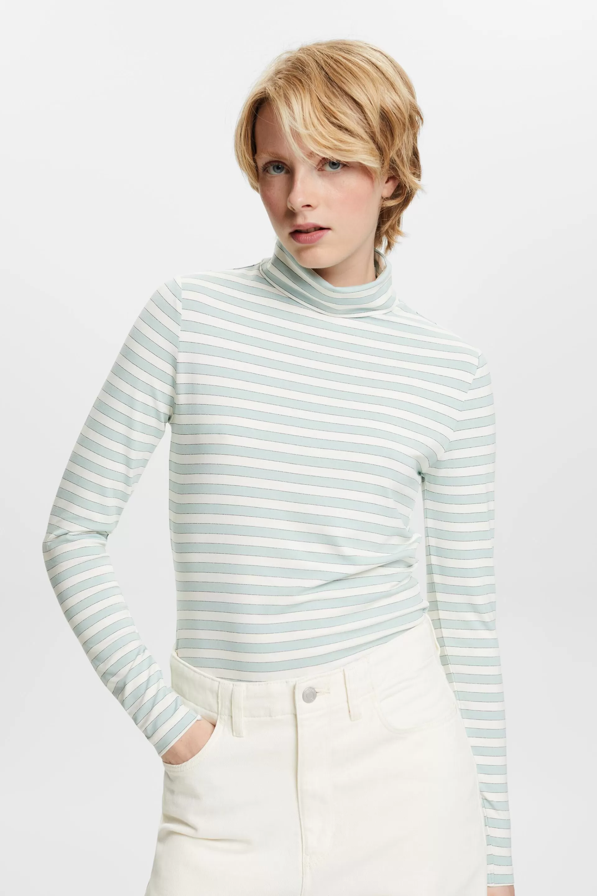 Gestreiftes Longsleeve mit Rollkragen-ESPRIT Best Sale