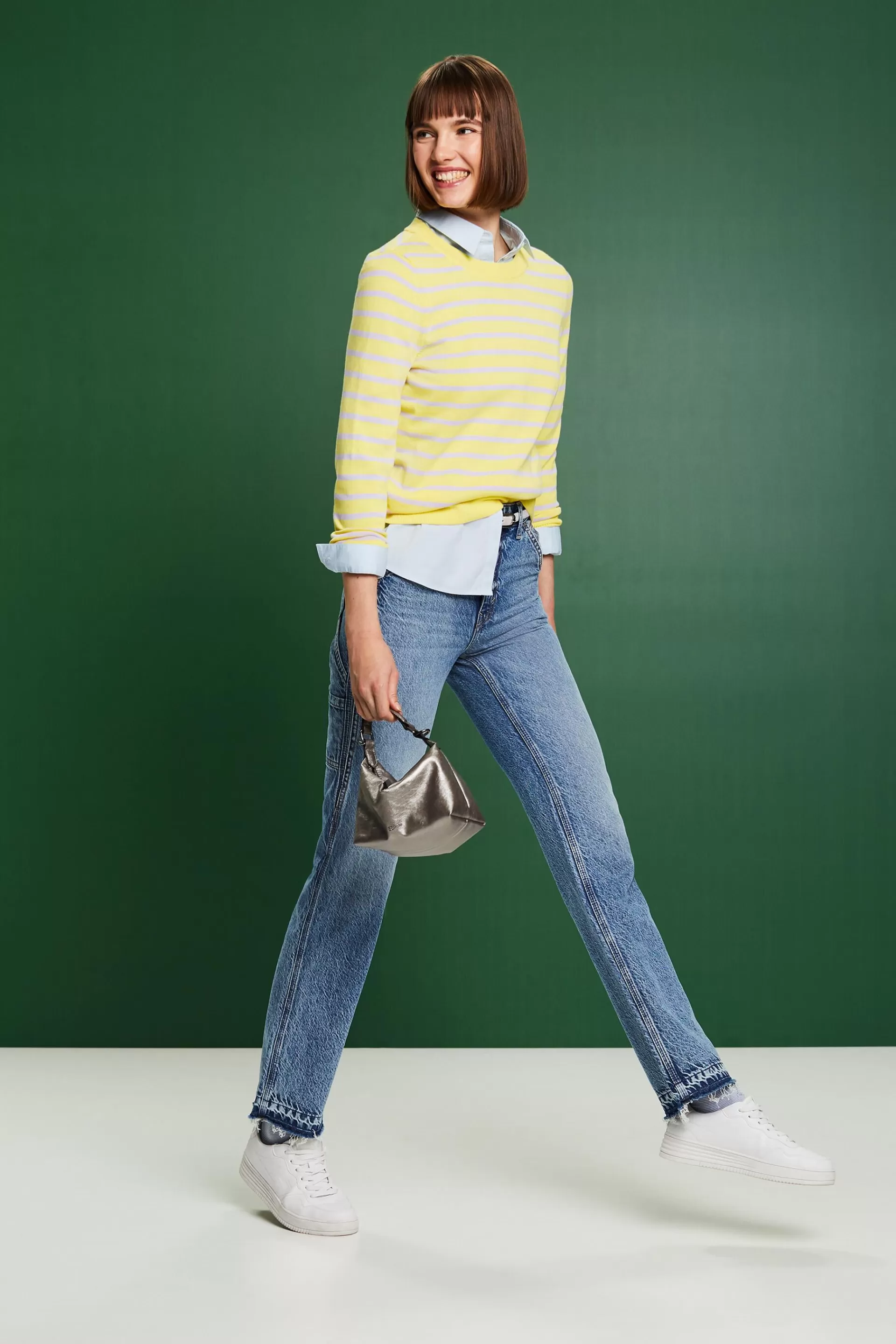 Gestreiftes Sweatshirt mit Rundhalsausschnitt-ESPRIT Shop