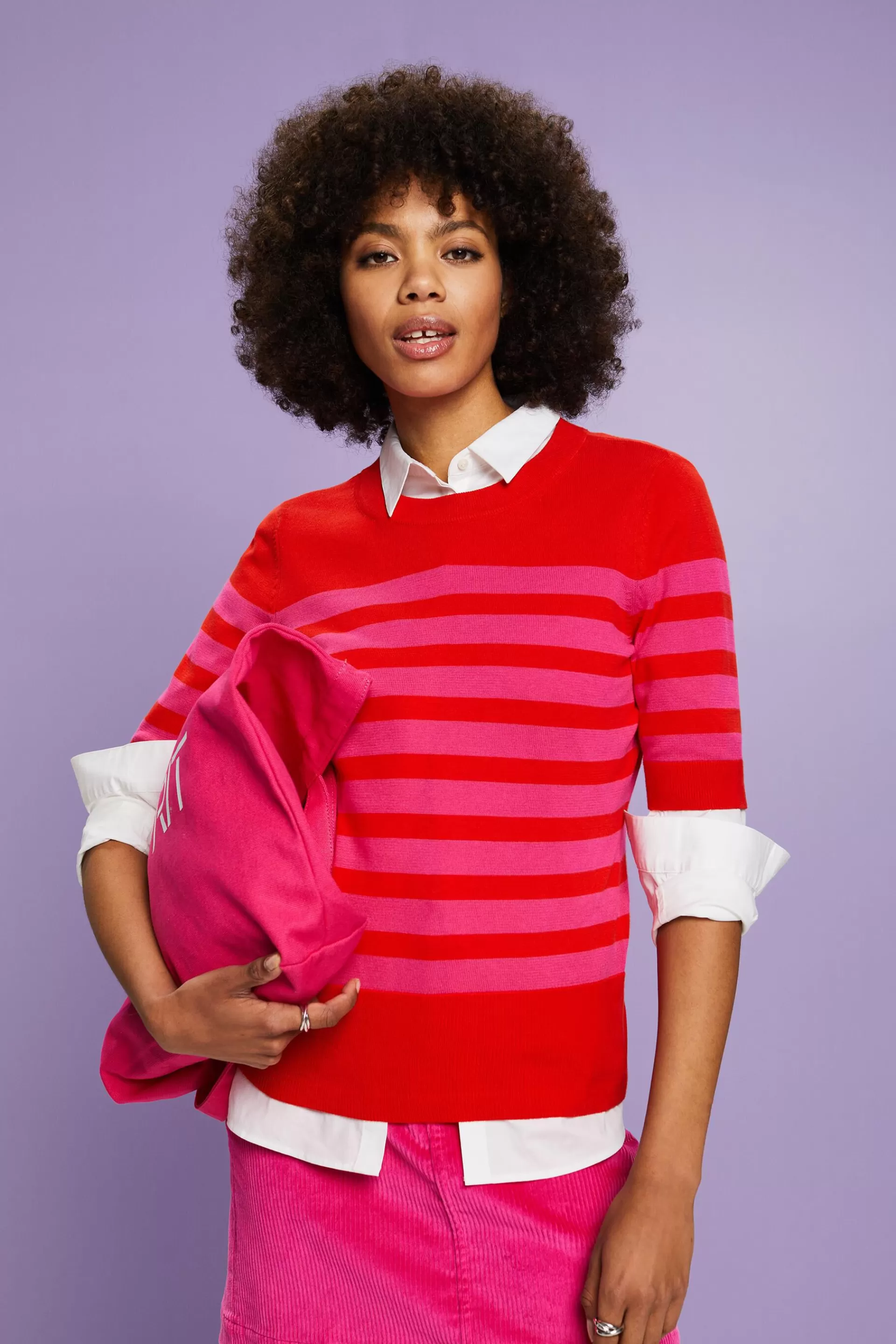 Gestreiftes Sweatshirt mit Rundhalsausschnitt-ESPRIT Fashion