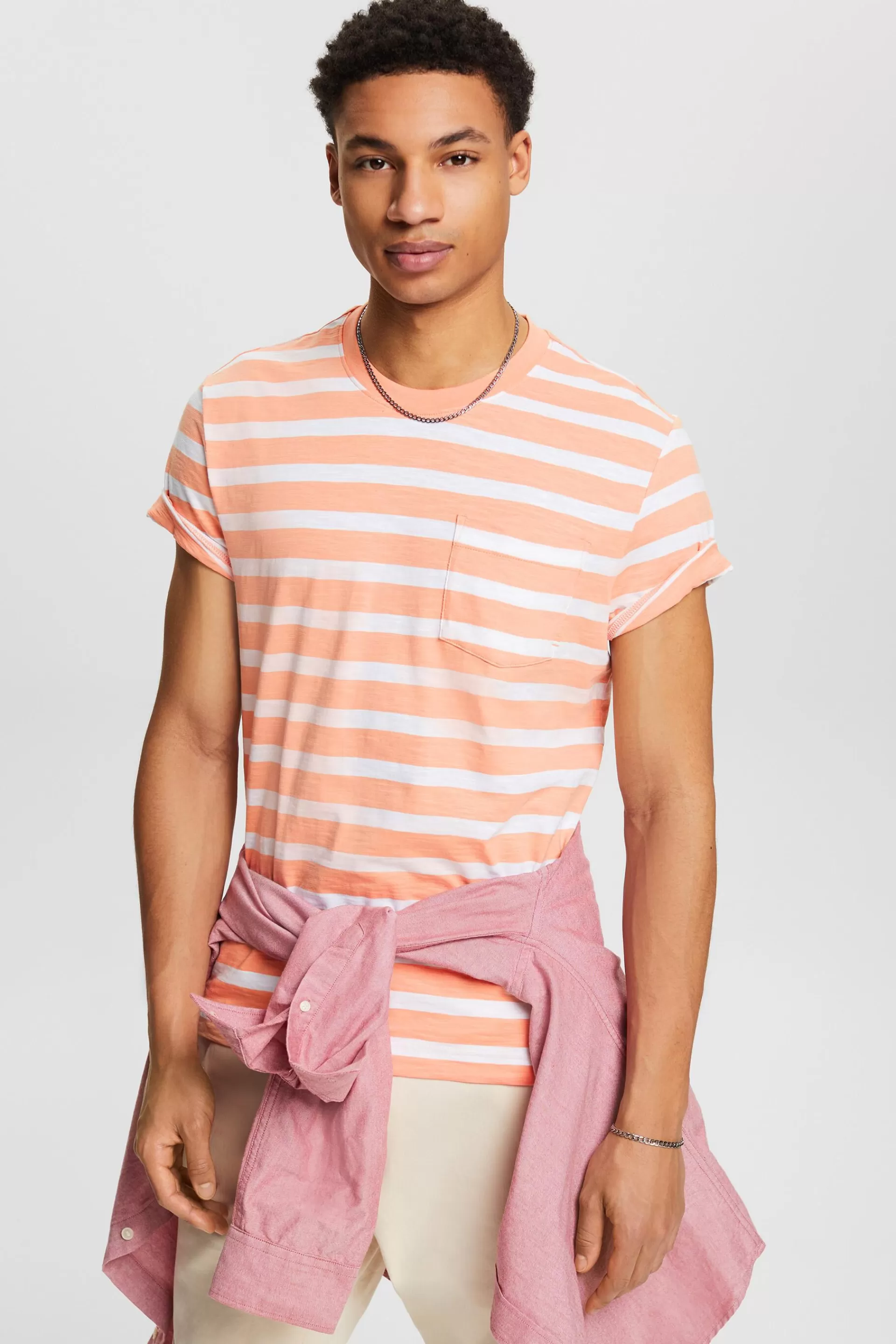 Gestreiftes T-Shirt aus Baumwolljersey-ESPRIT Store