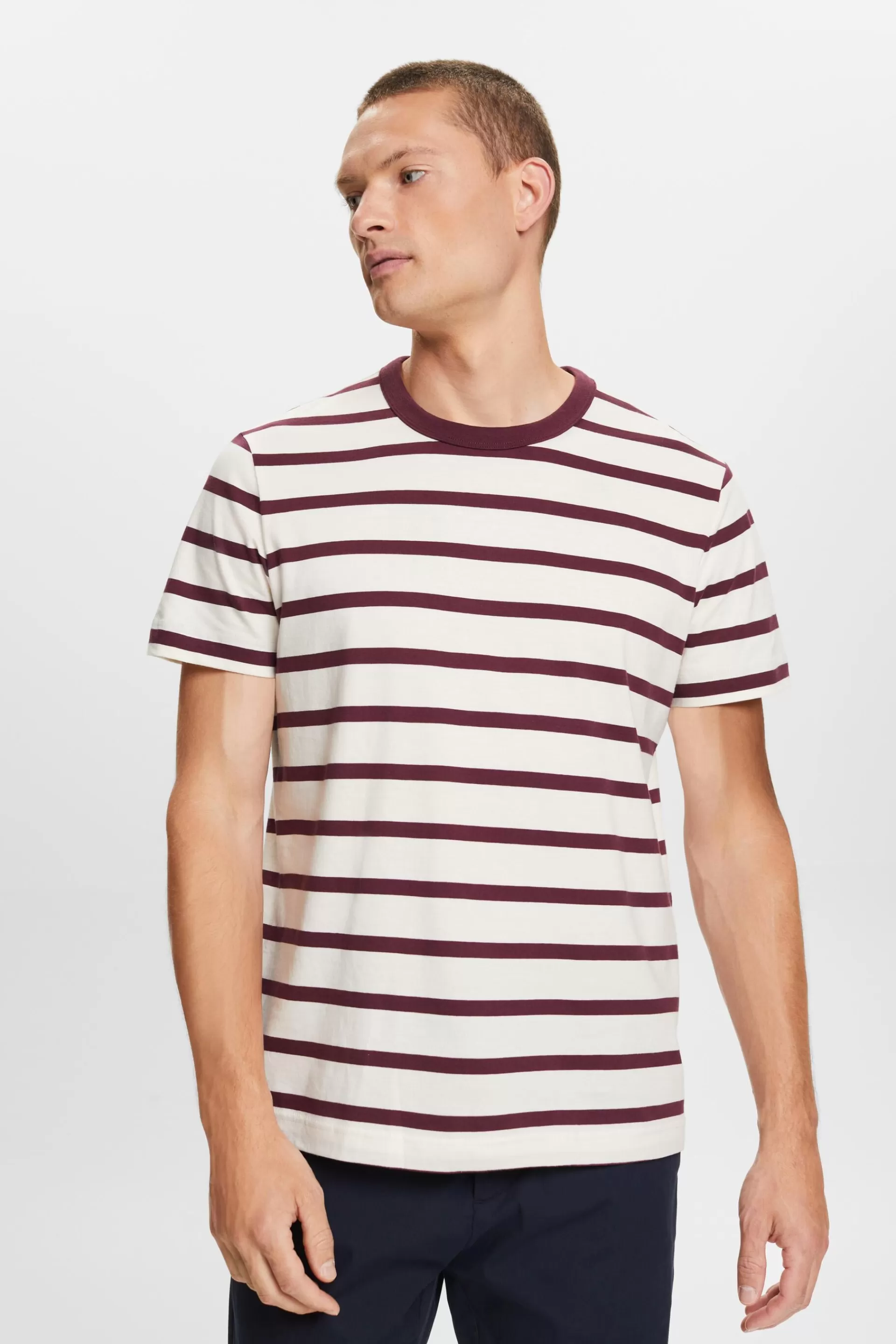 Gestreiftes T-Shirt aus Baumwolljersey-ESPRIT Shop