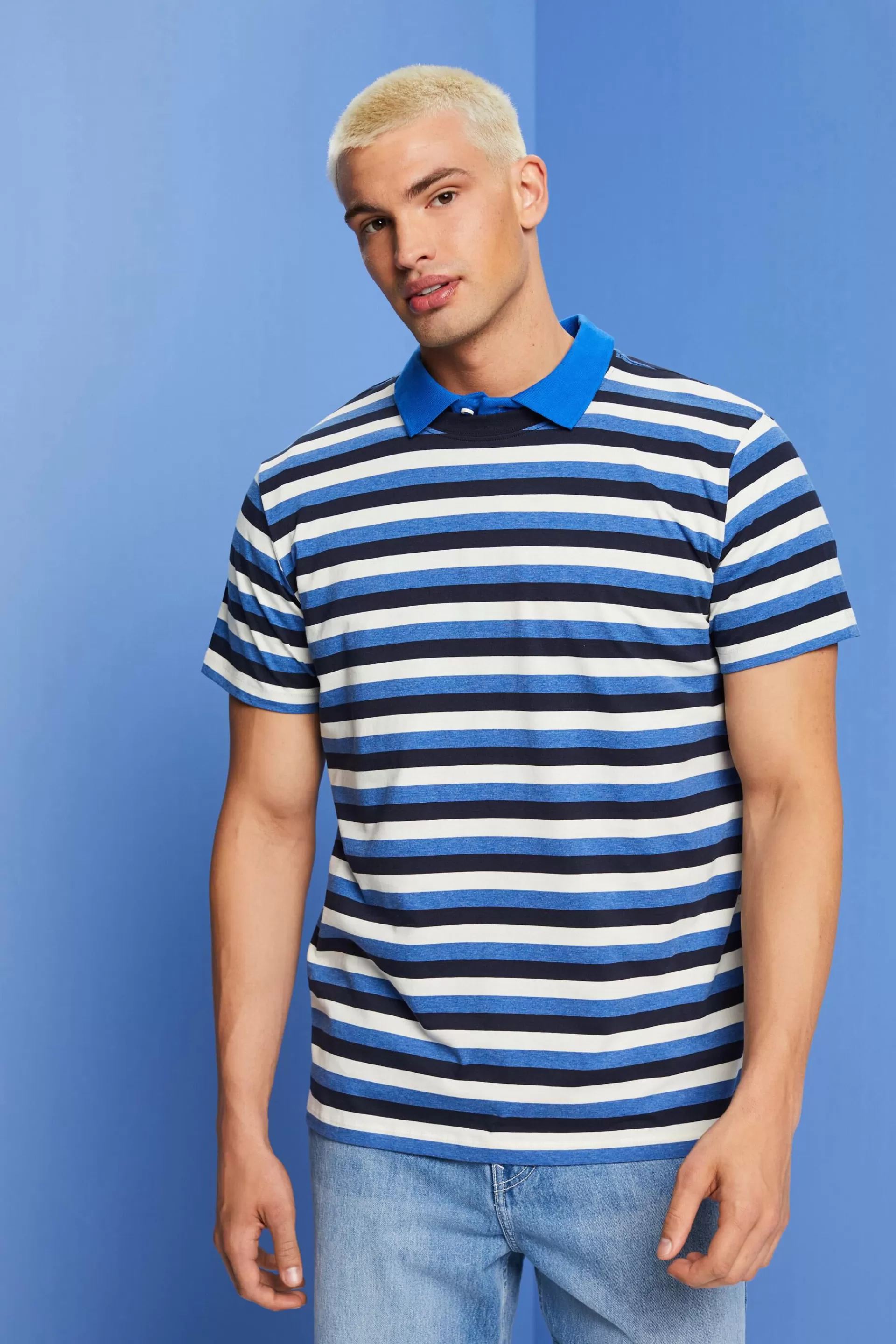 Gestreiftes T-Shirt aus Baumwolljersey-ESPRIT Online