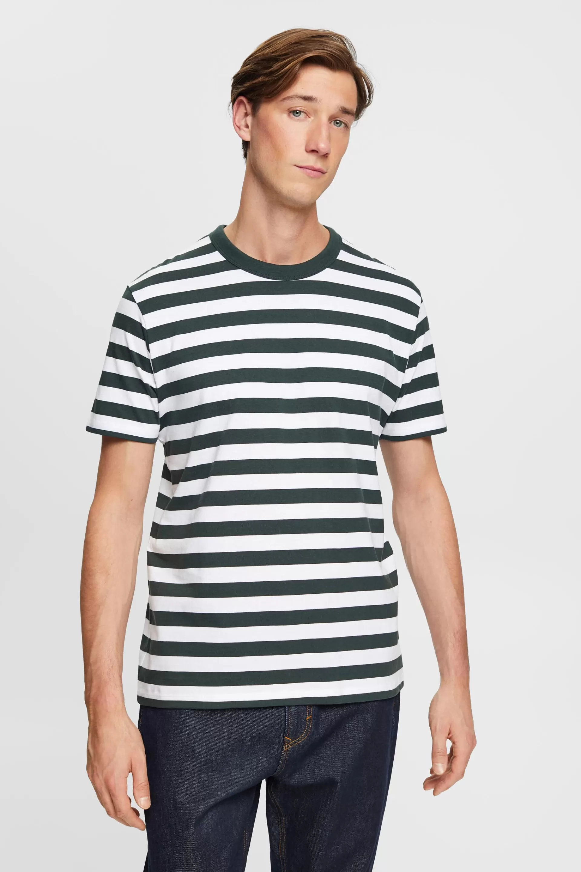 Gestreiftes T-Shirt mit Rundhalsausschnitt-ESPRIT Cheap