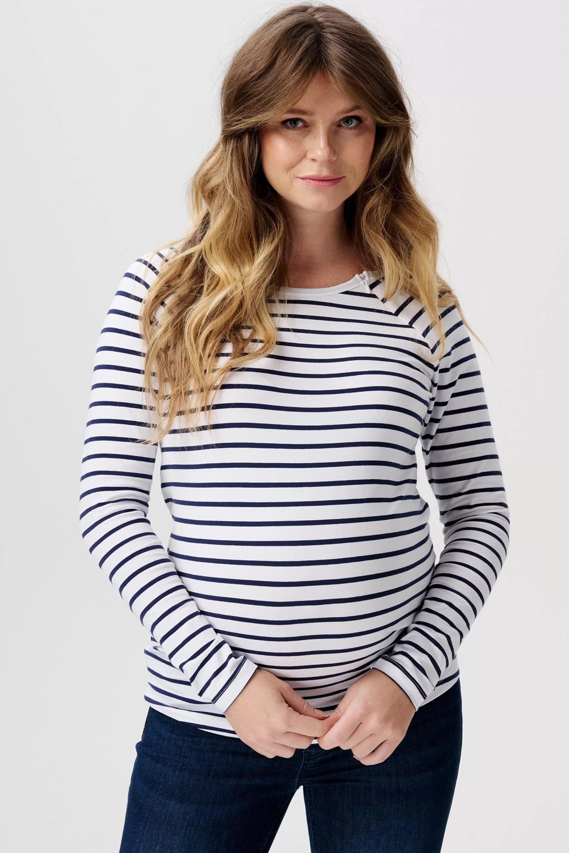 Gestreiftes Umstands-T-Shirt aus Bio-Baumwollmix-ESPRIT New