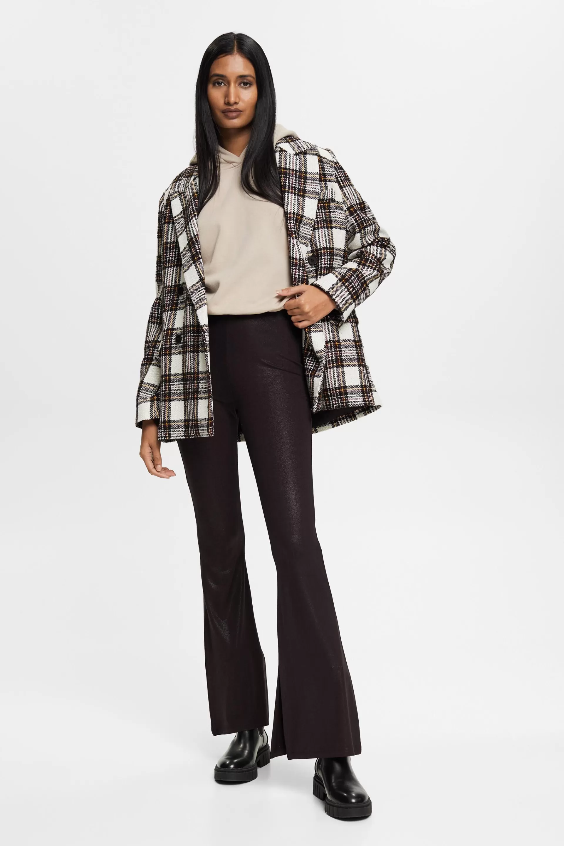 Glänzend beschichtete Schlaghose-ESPRIT Best Sale