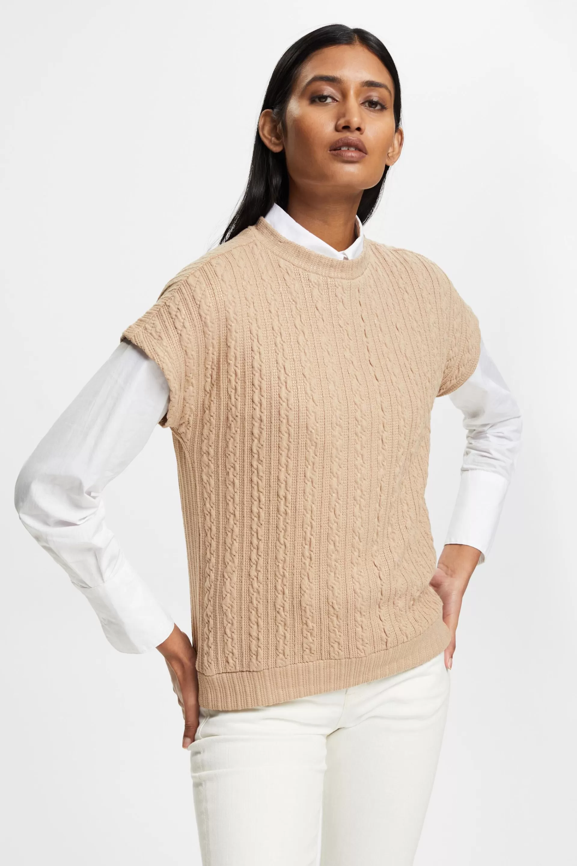 Glitzernder Zopfstrickpullunder-ESPRIT Outlet
