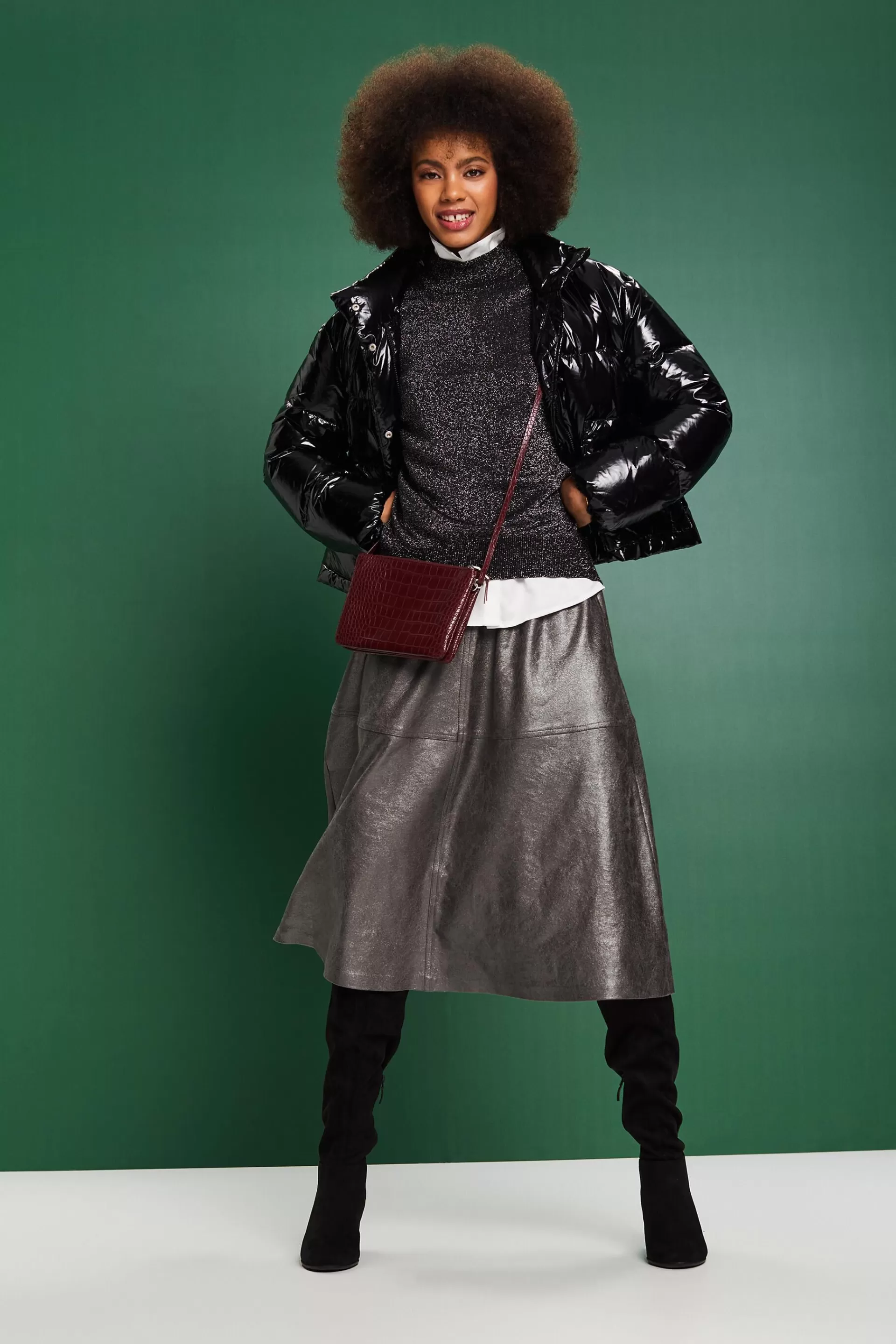 Glitzer-Pullover mit Stehkragen-ESPRIT Best