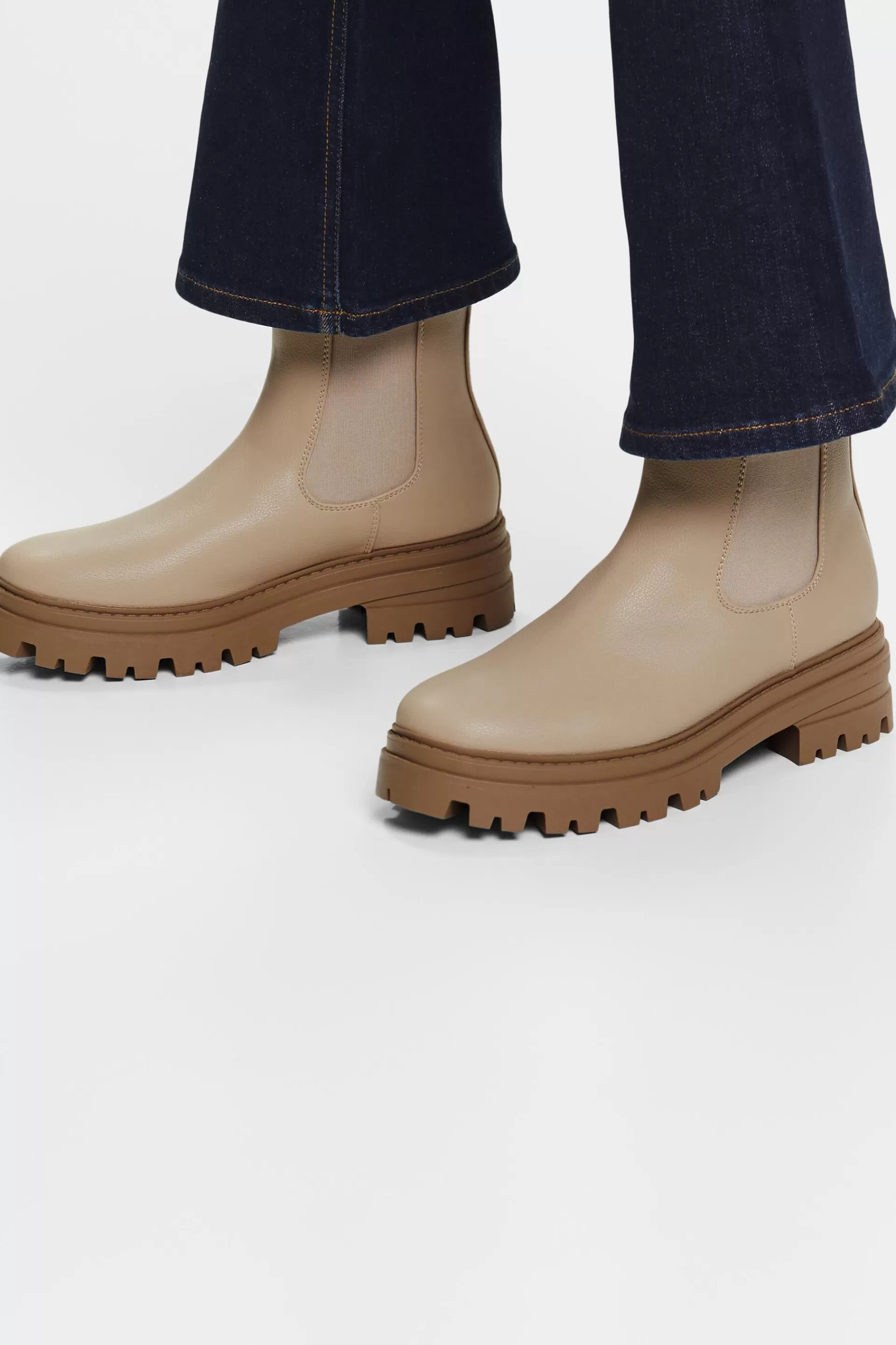 Grobe Boots in Lederoptik-ESPRIT Cheap