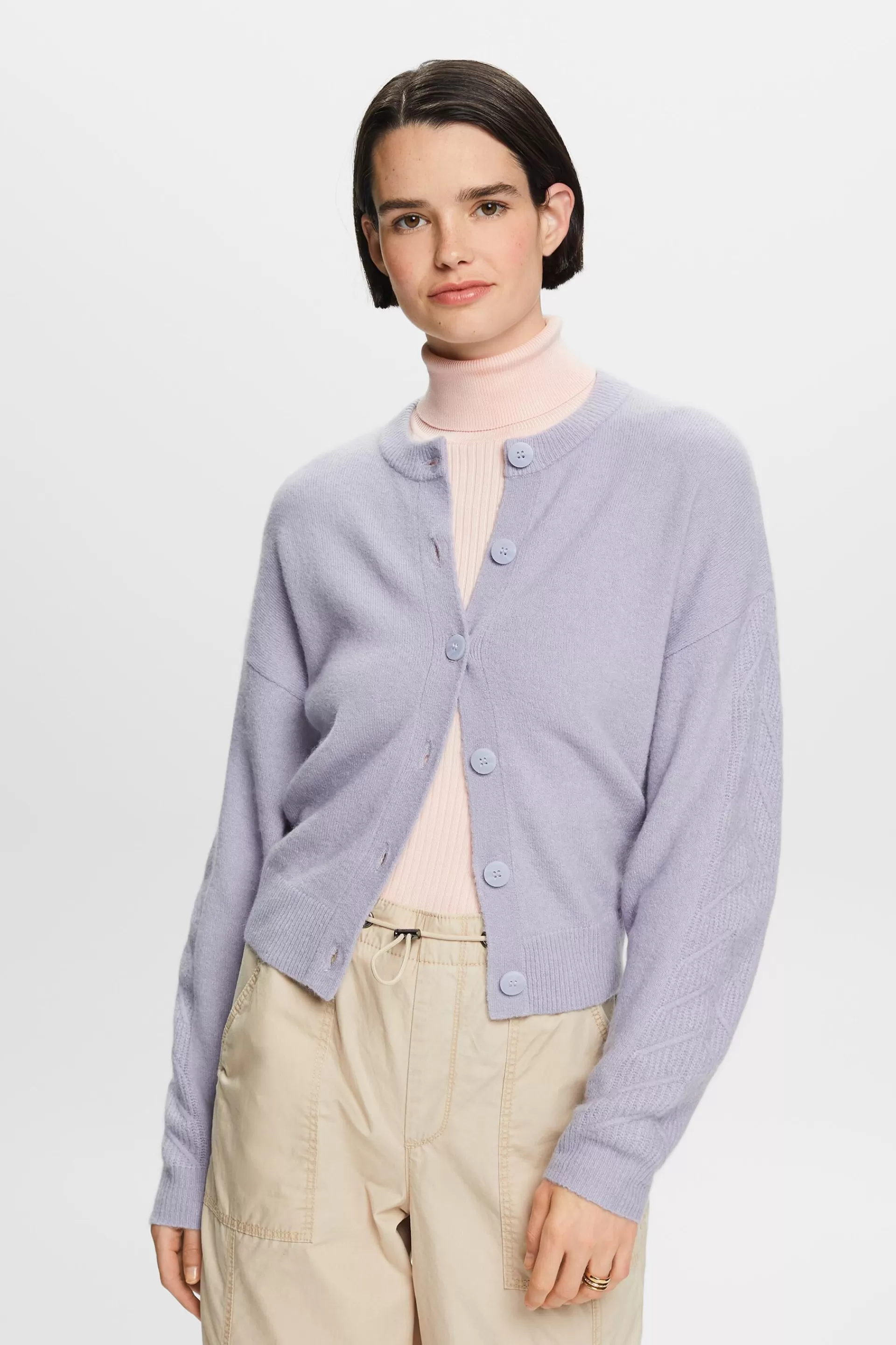 Grobstrick-Cardigan aus Wollmix-ESPRIT Clearance