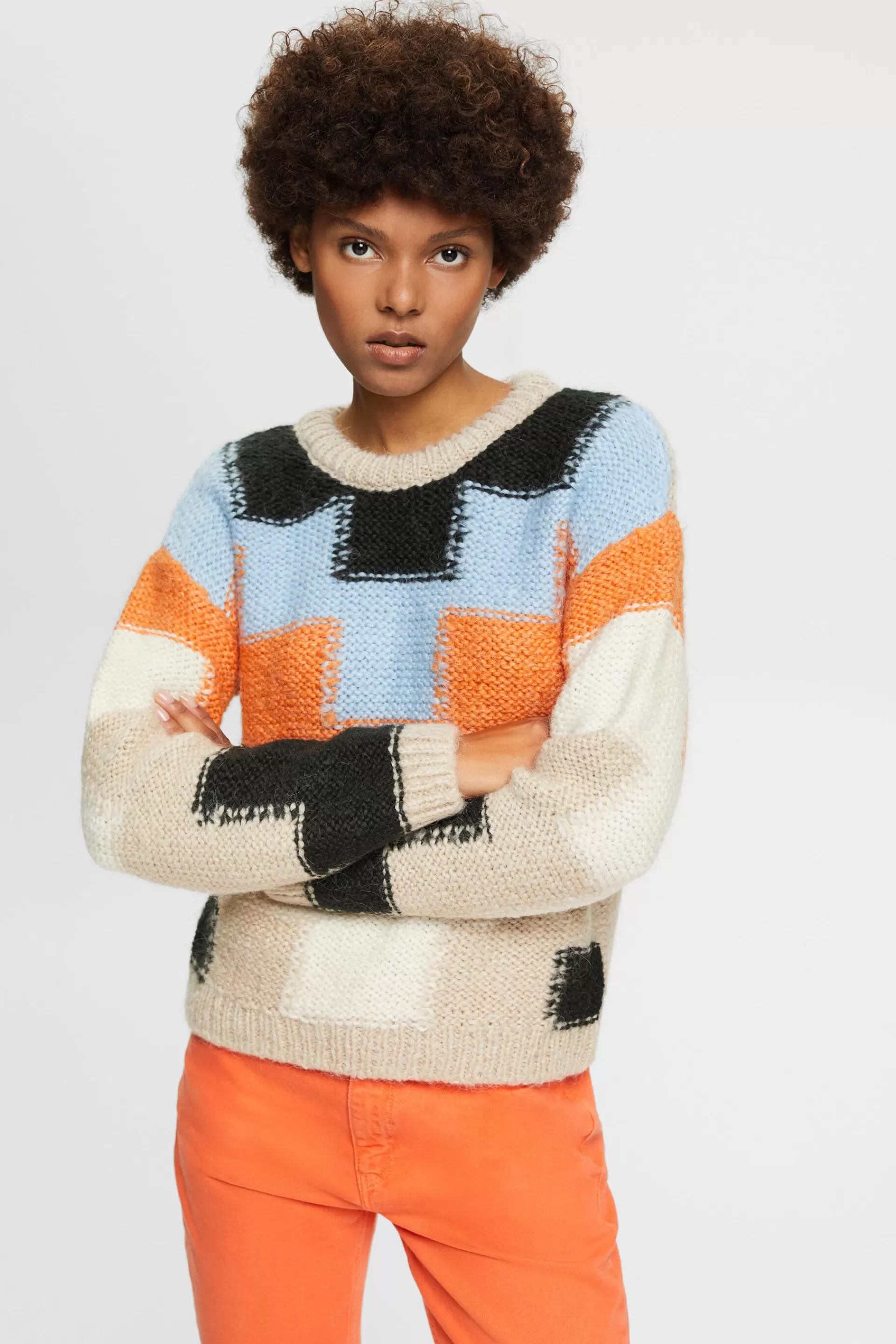Grobstrickpullover mit Intarsia-ESPRIT Fashion