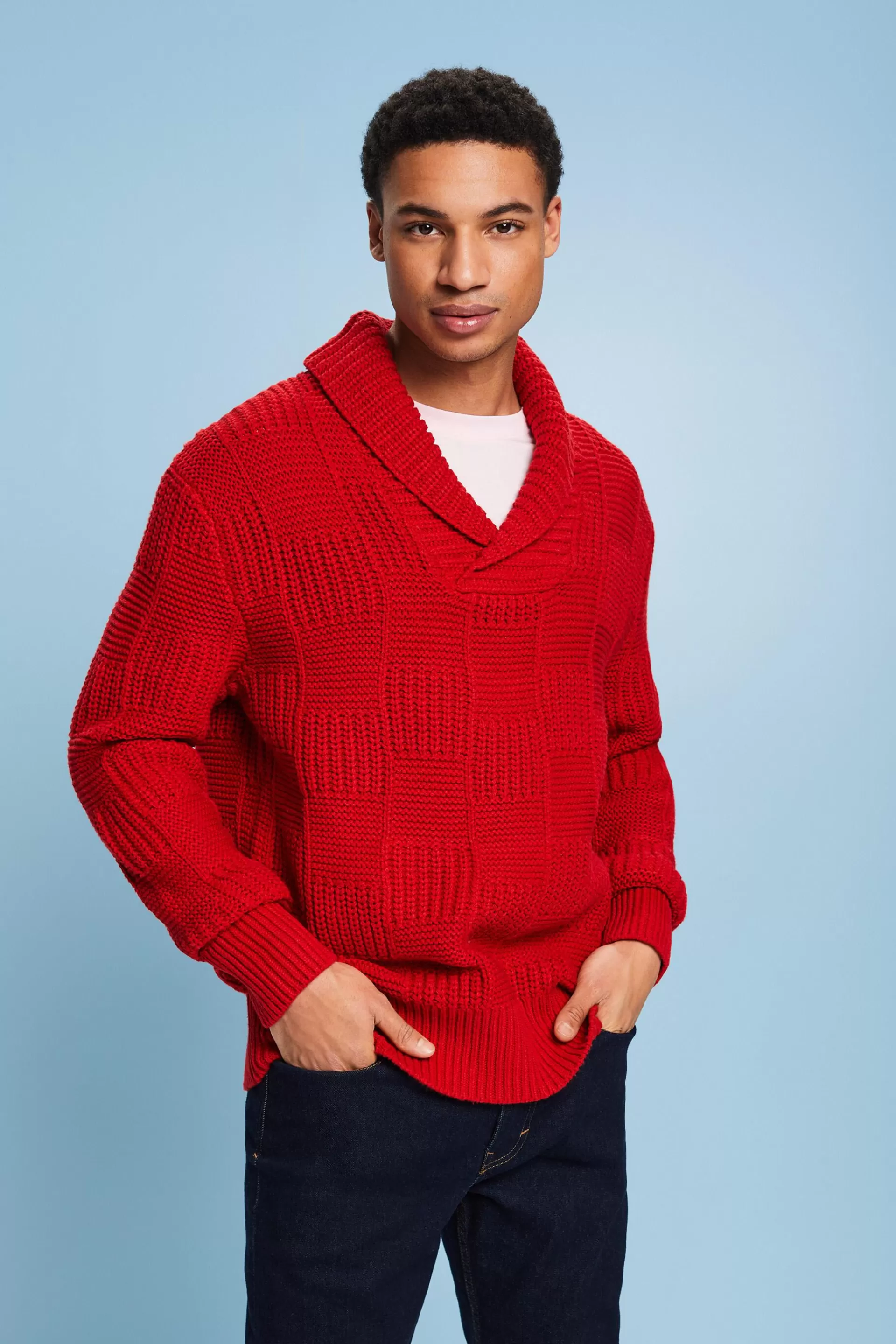 Grobstrick-Pullover mit Schalkragen-ESPRIT Clearance