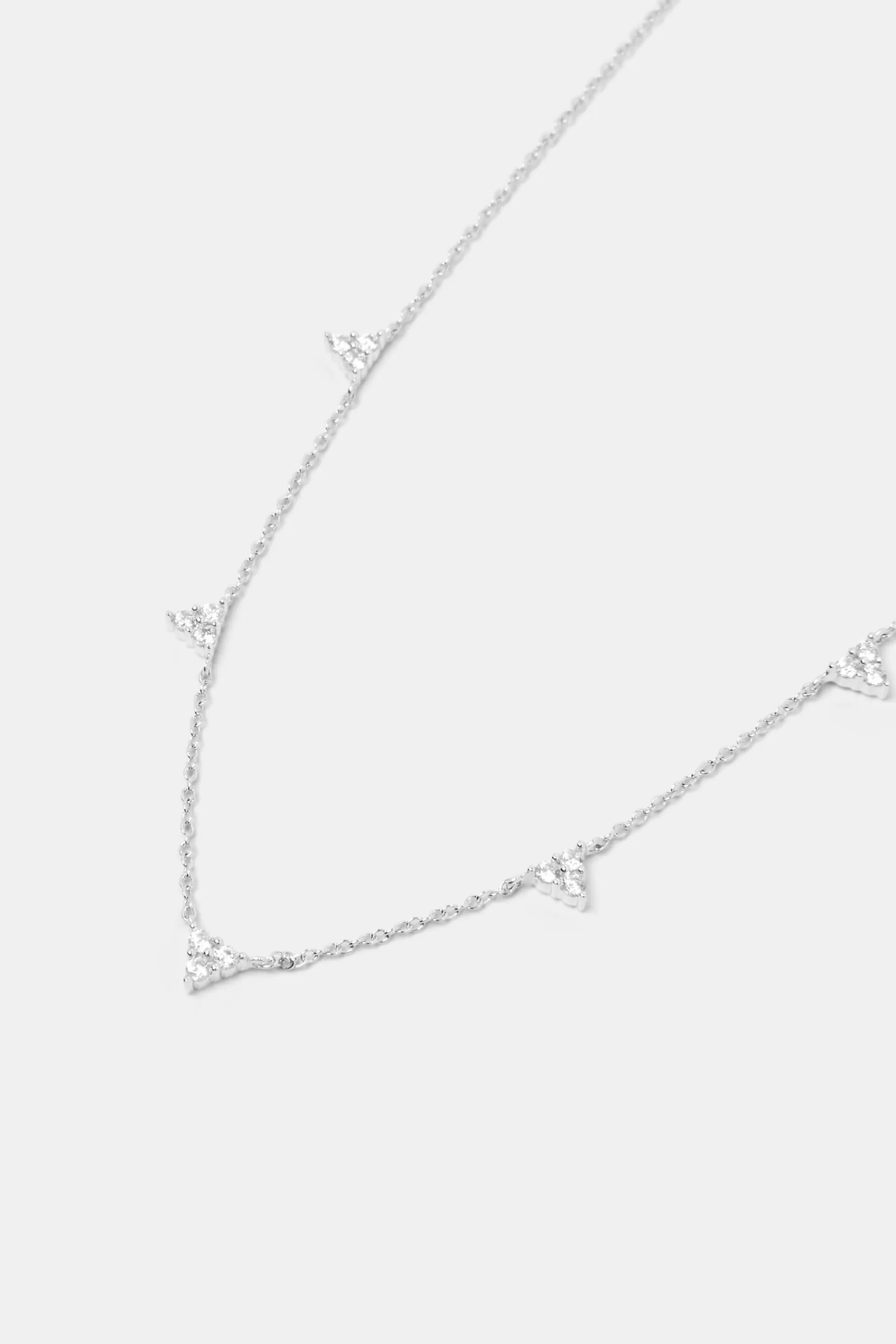 Halskette mit Zirkonia aus Sterlingsilber-ESPRIT New