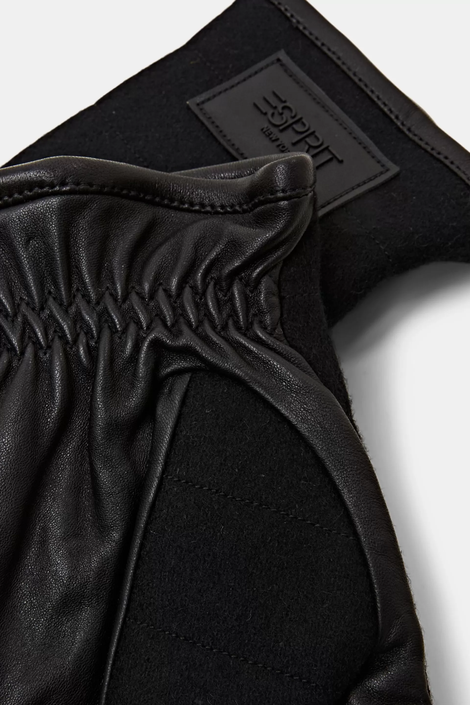 Handschuhe aus Leder und Wolle-ESPRIT Best