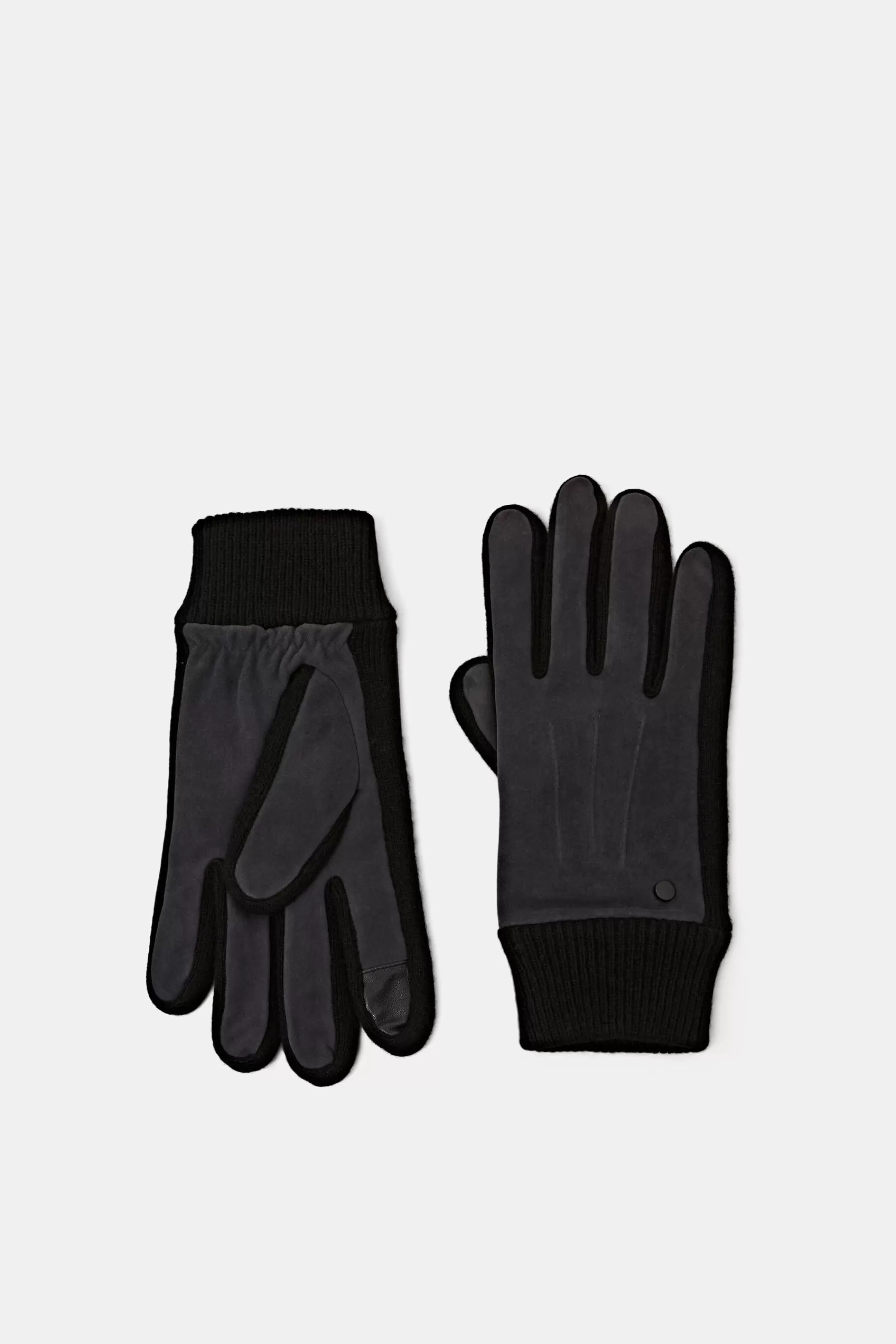 Handschuhe aus Rauleder und Wolle-ESPRIT Hot