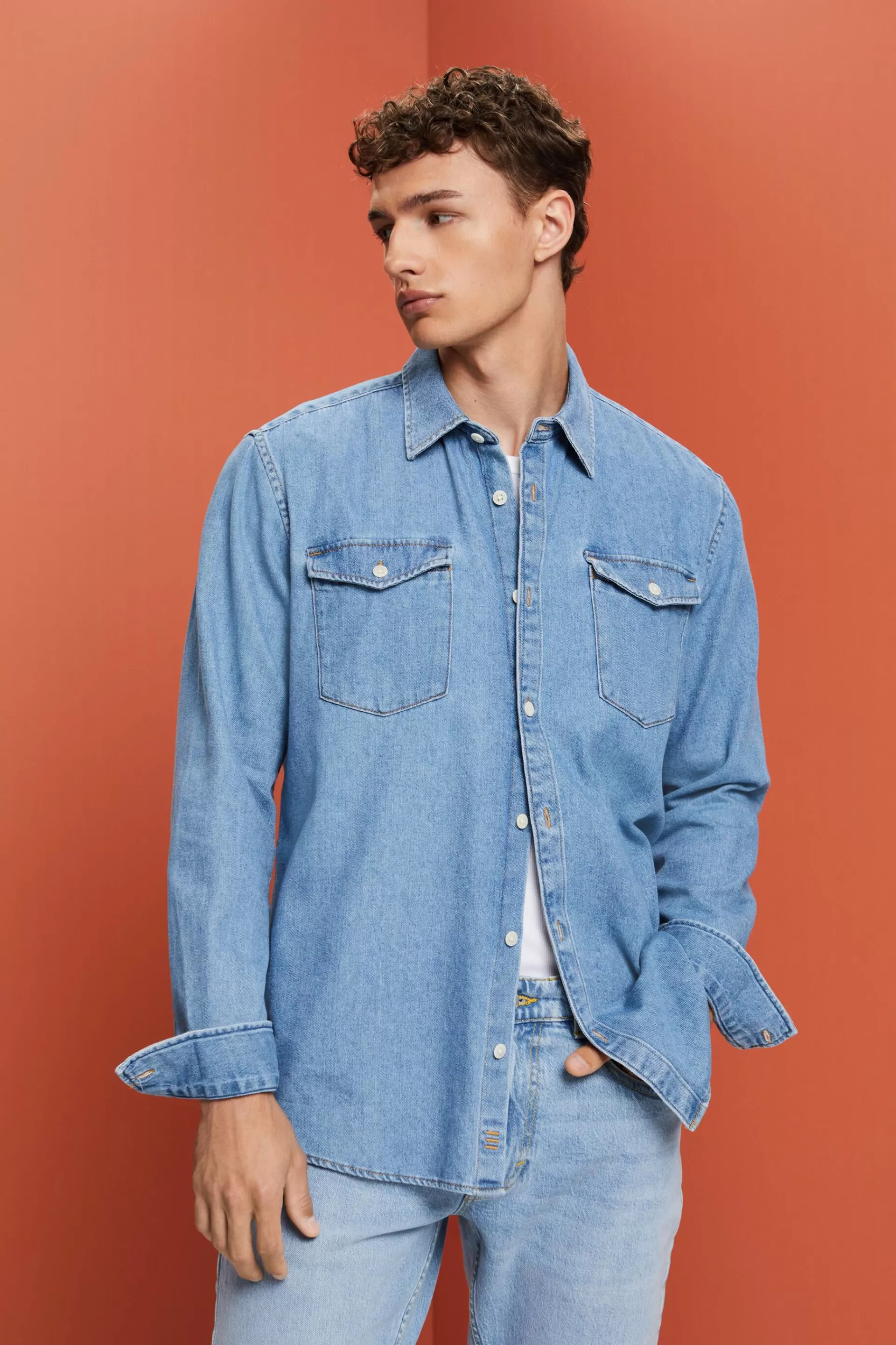 Hemd aus Baumwoll-Denim-ESPRIT Discount
