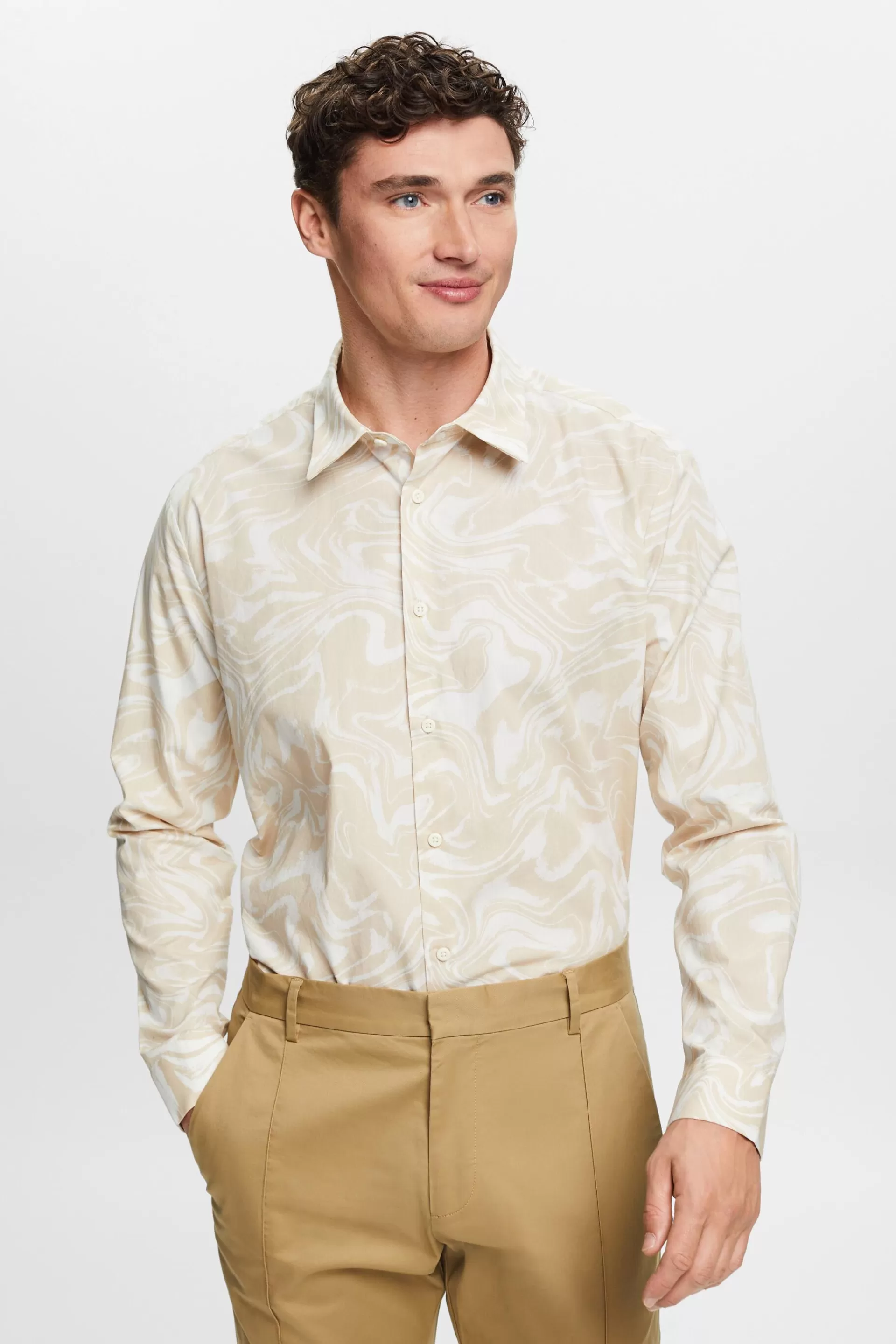 Hemd mit wellenförmigem Retro-Print-ESPRIT Fashion