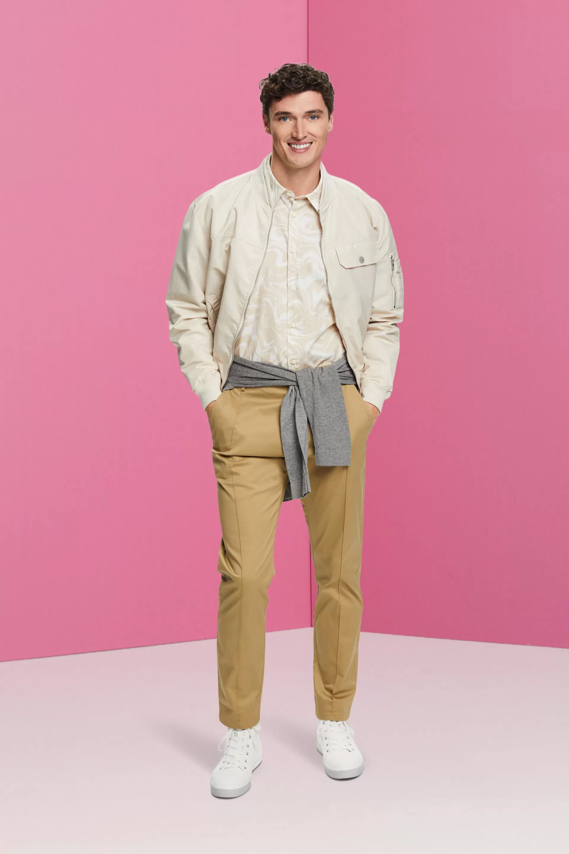 Hemd mit wellenförmigem Retro-Print-ESPRIT Fashion