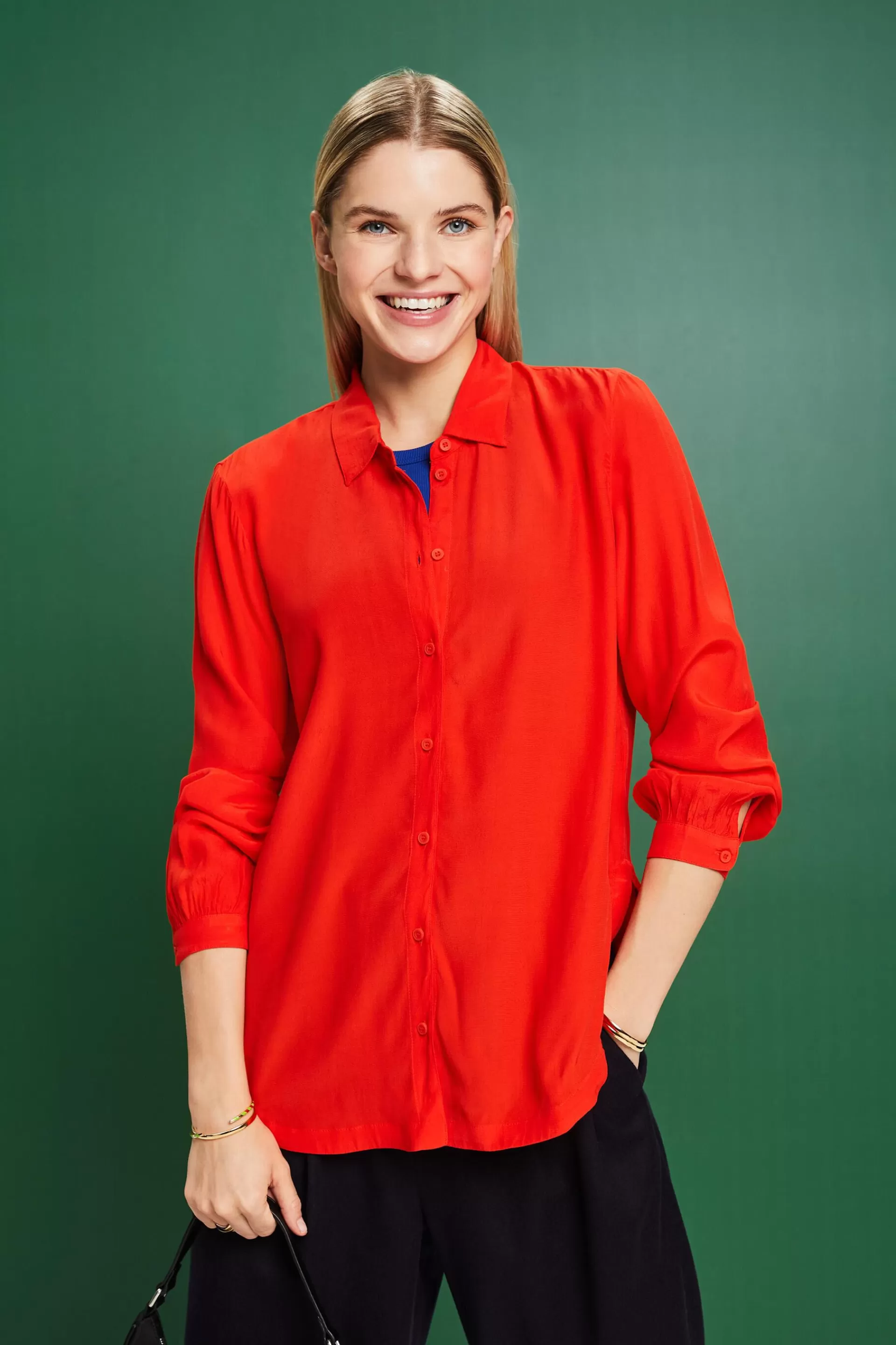 Hemdbluse aus Crêpe-ESPRIT Best