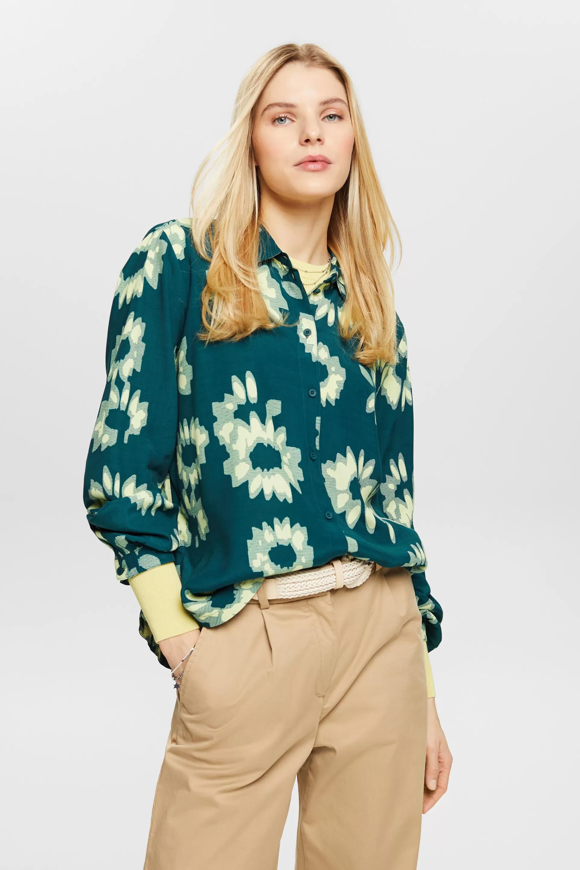 Hemdbluse mit Print-ESPRIT Discount