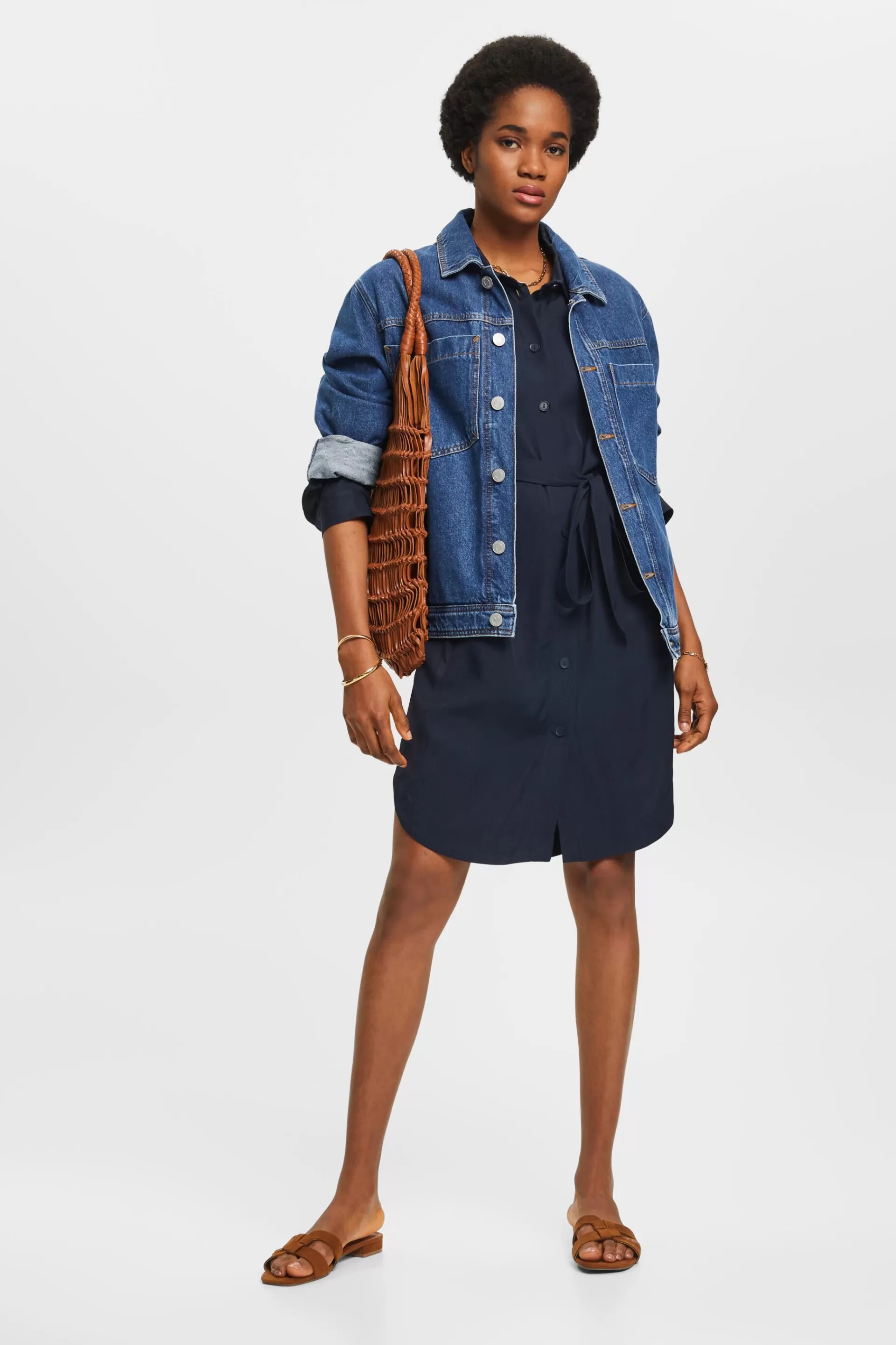 Hemdkleid aus Viskose-ESPRIT New