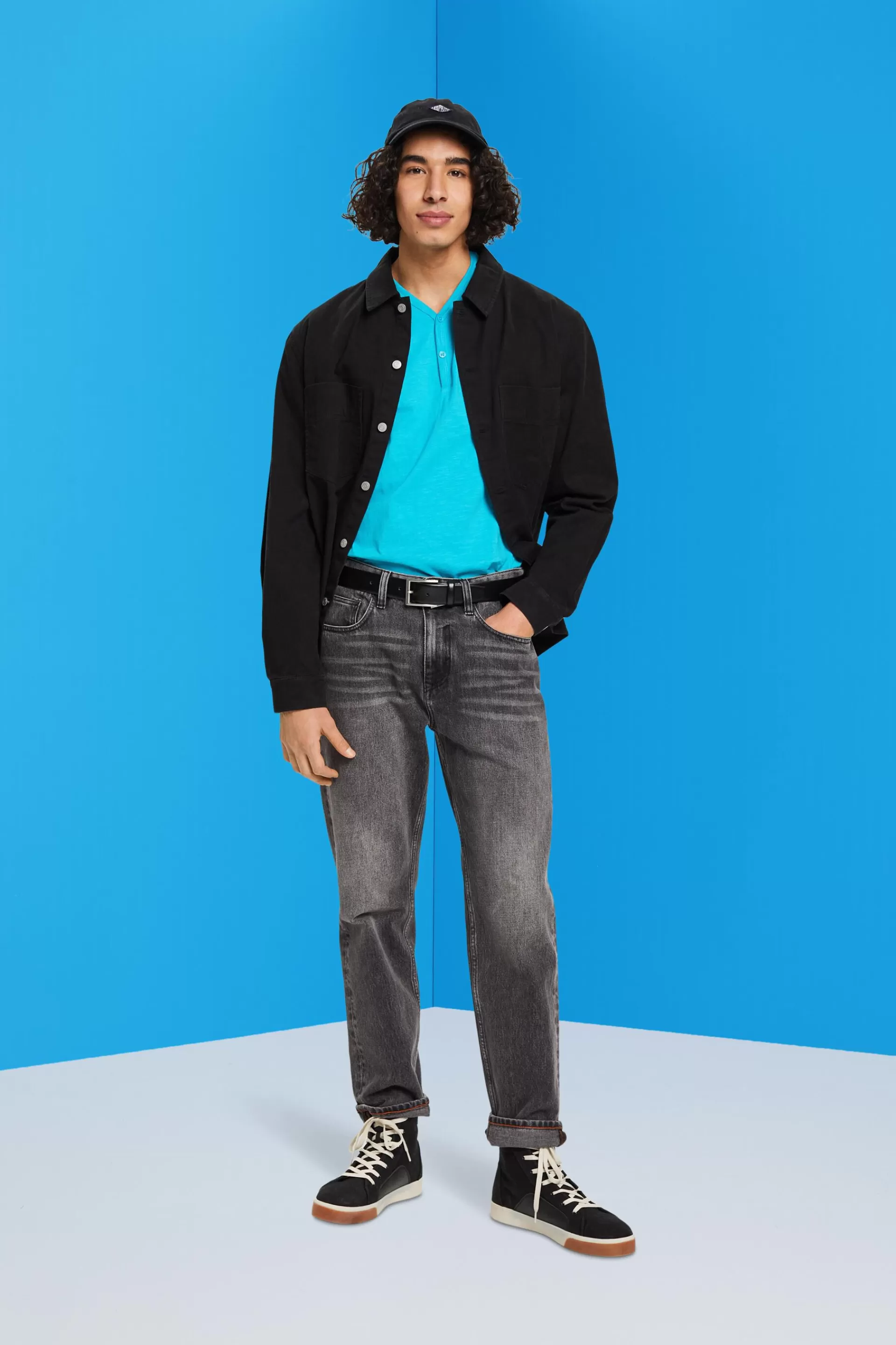 Henley-Shirt aus Slub Jersey-ESPRIT Cheap