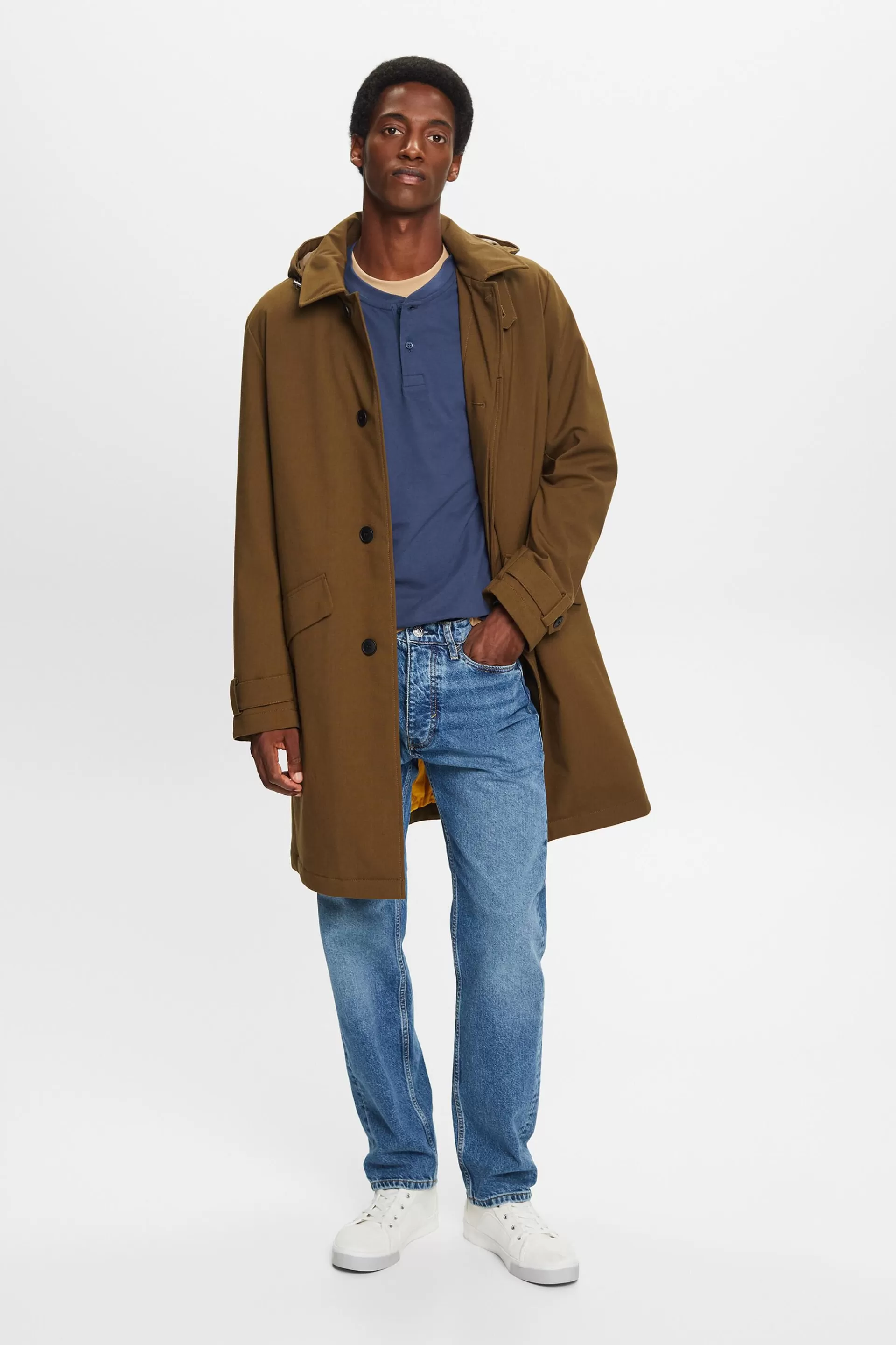 Henley-Top aus Baumwolljersey in Washed-Optik-ESPRIT Best