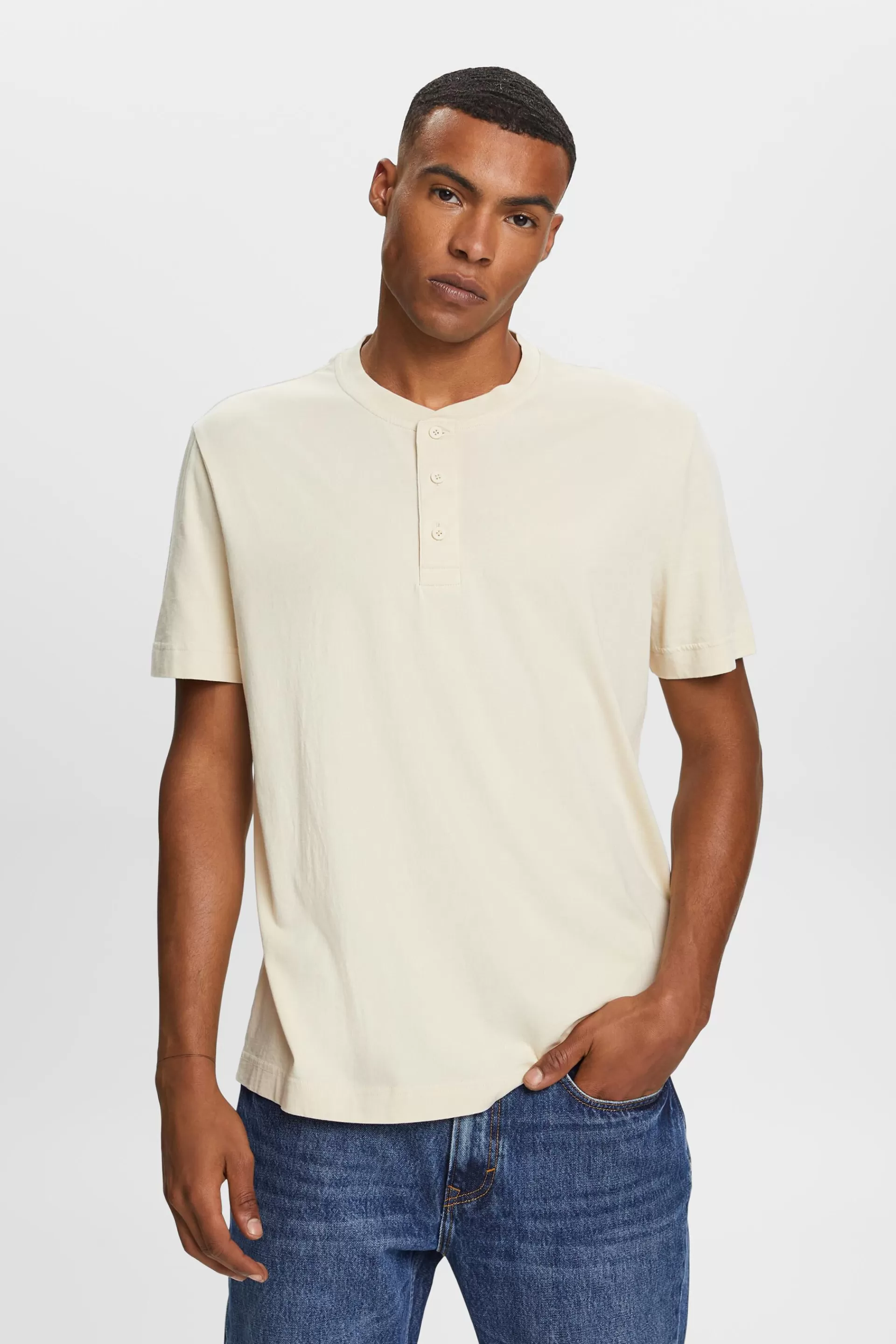 Henley-T-Shirt, 100 % Baumwolle-ESPRIT New