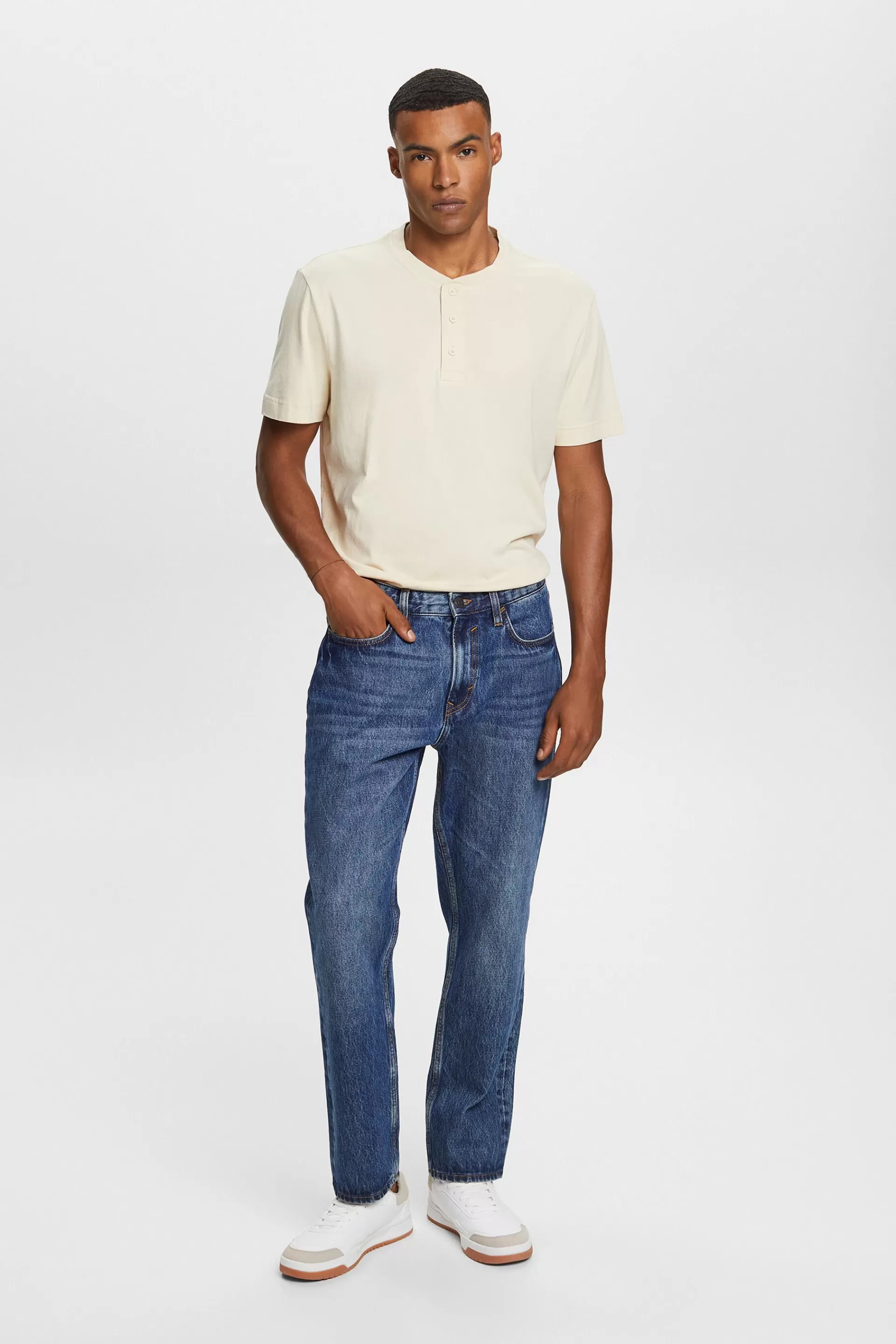 Henley-T-Shirt, 100 % Baumwolle-ESPRIT New