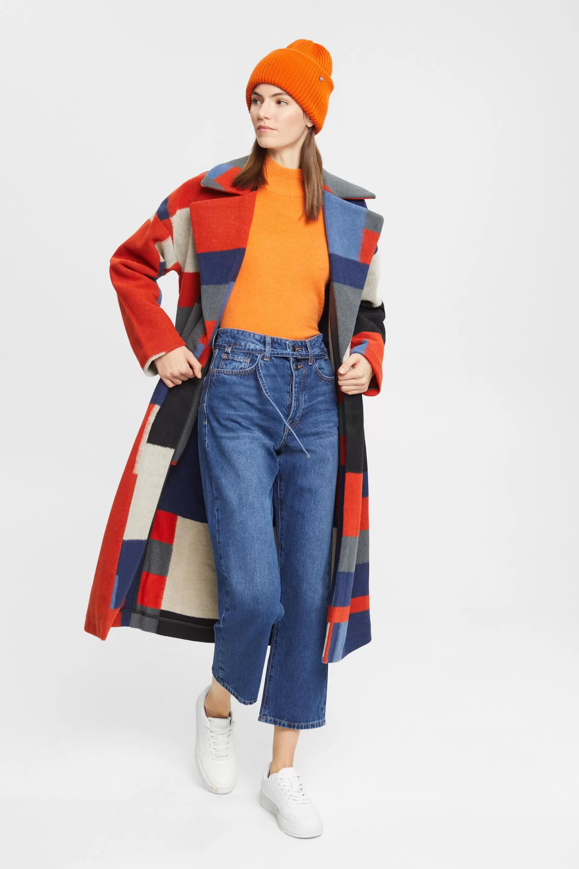High-Rise-Jeans im Dad Fit mit passendem Gürtel-ESPRIT Shop