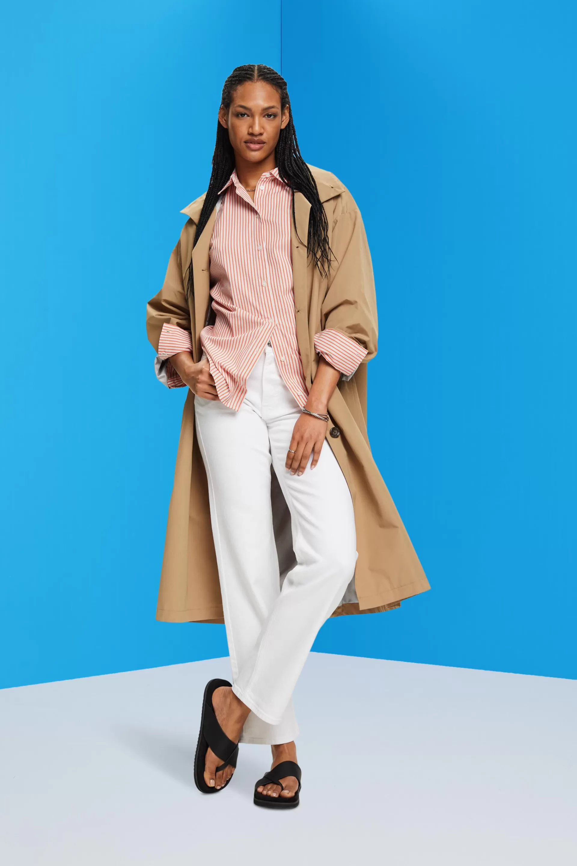 High-Rise-Jeans mit geradem Bein-ESPRIT Cheap