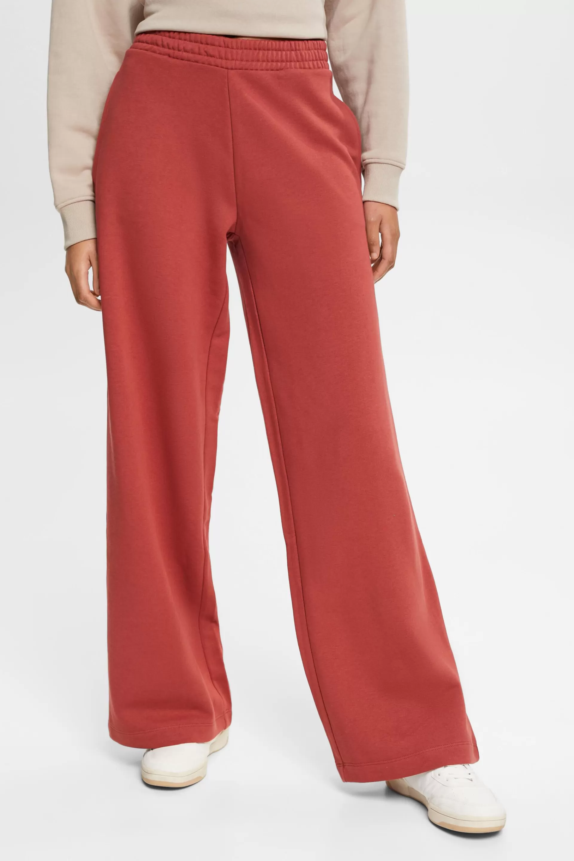 High-Rise-Pants im Jogger-Style mit weitem Bein-ESPRIT Fashion
