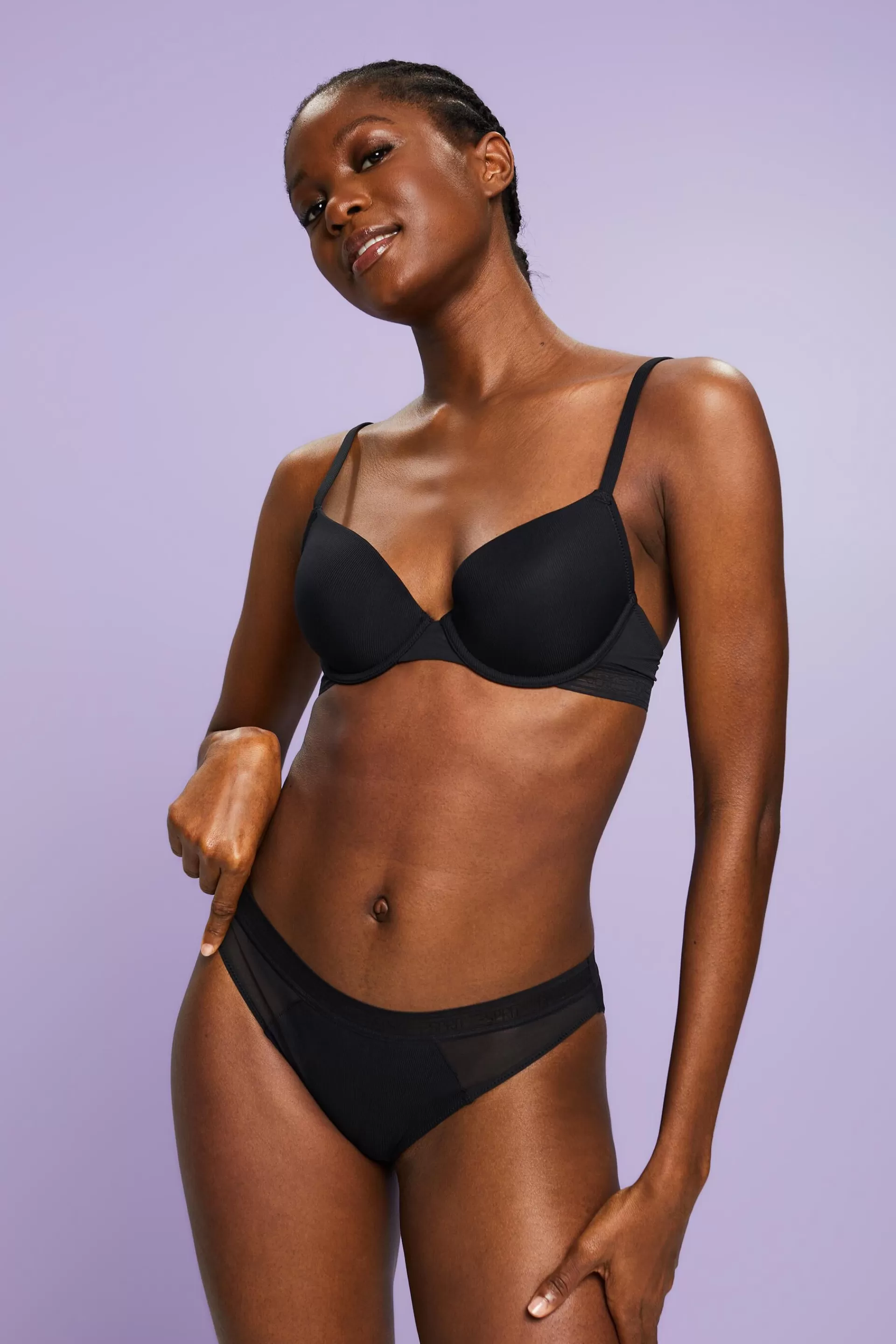 Hipster-Slip aus Mikrofaser mit Mesh und Logo-ESPRIT Flash Sale