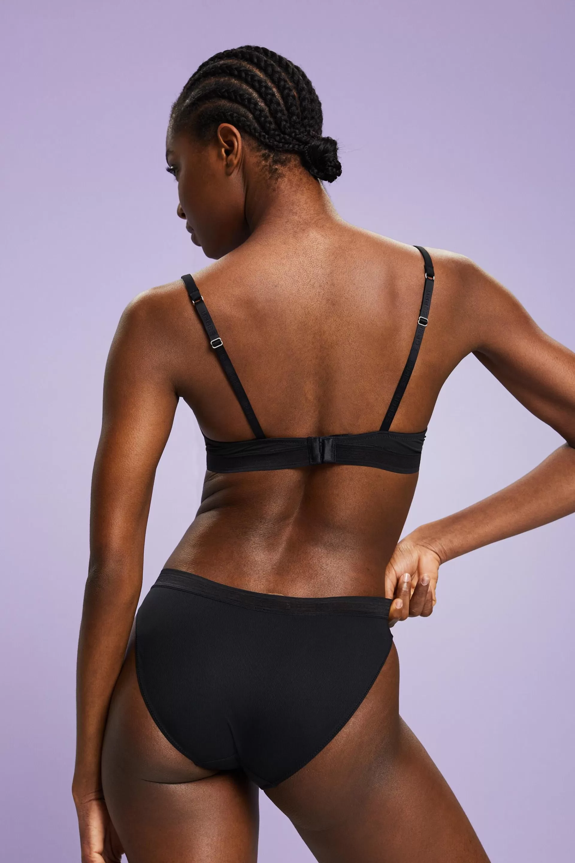 Hipster-Slip aus Mikrofaser mit Mesh und Logo-ESPRIT Store