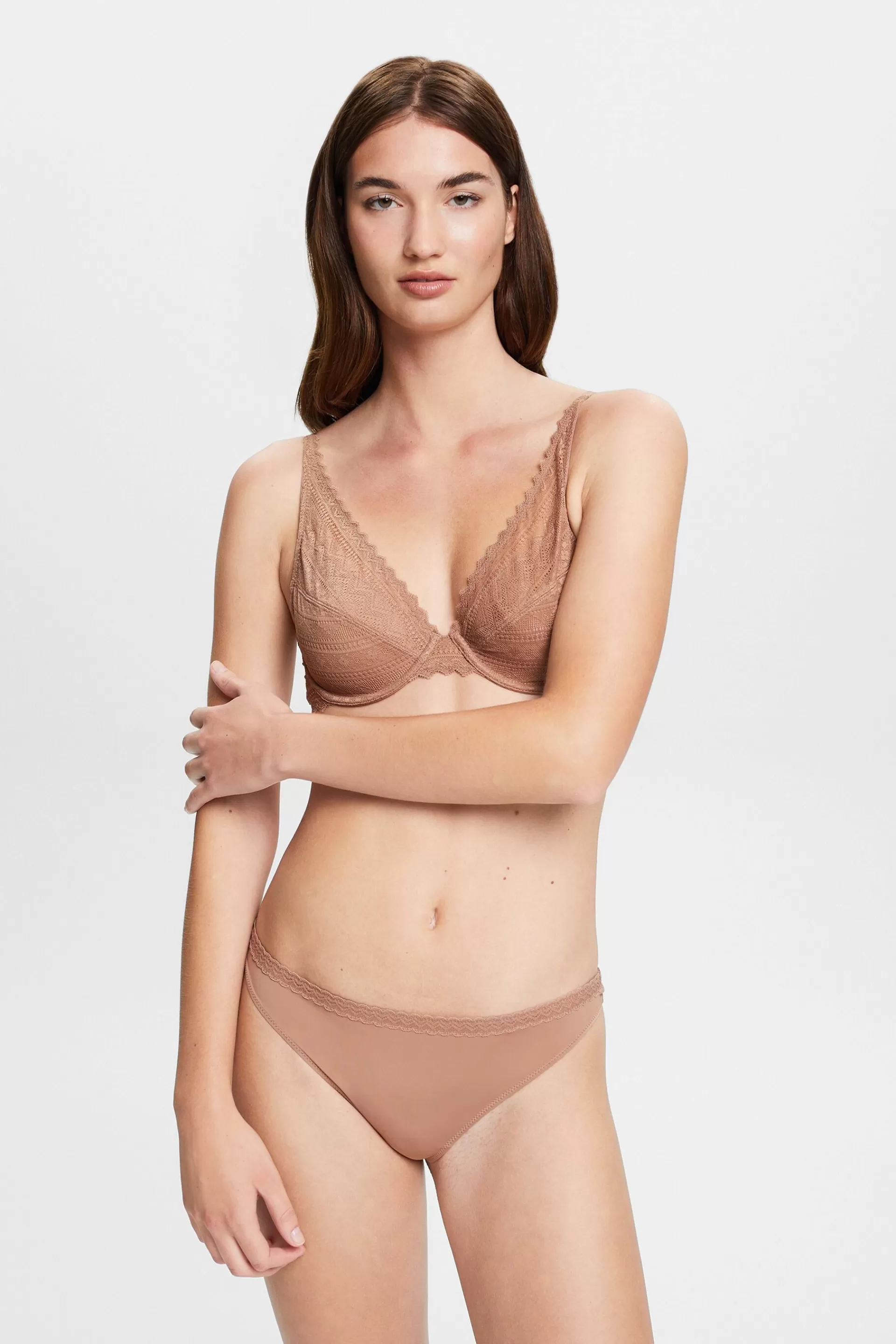 Hipster-String aus Mikrofaser mit Spitzenborte-ESPRIT Outlet